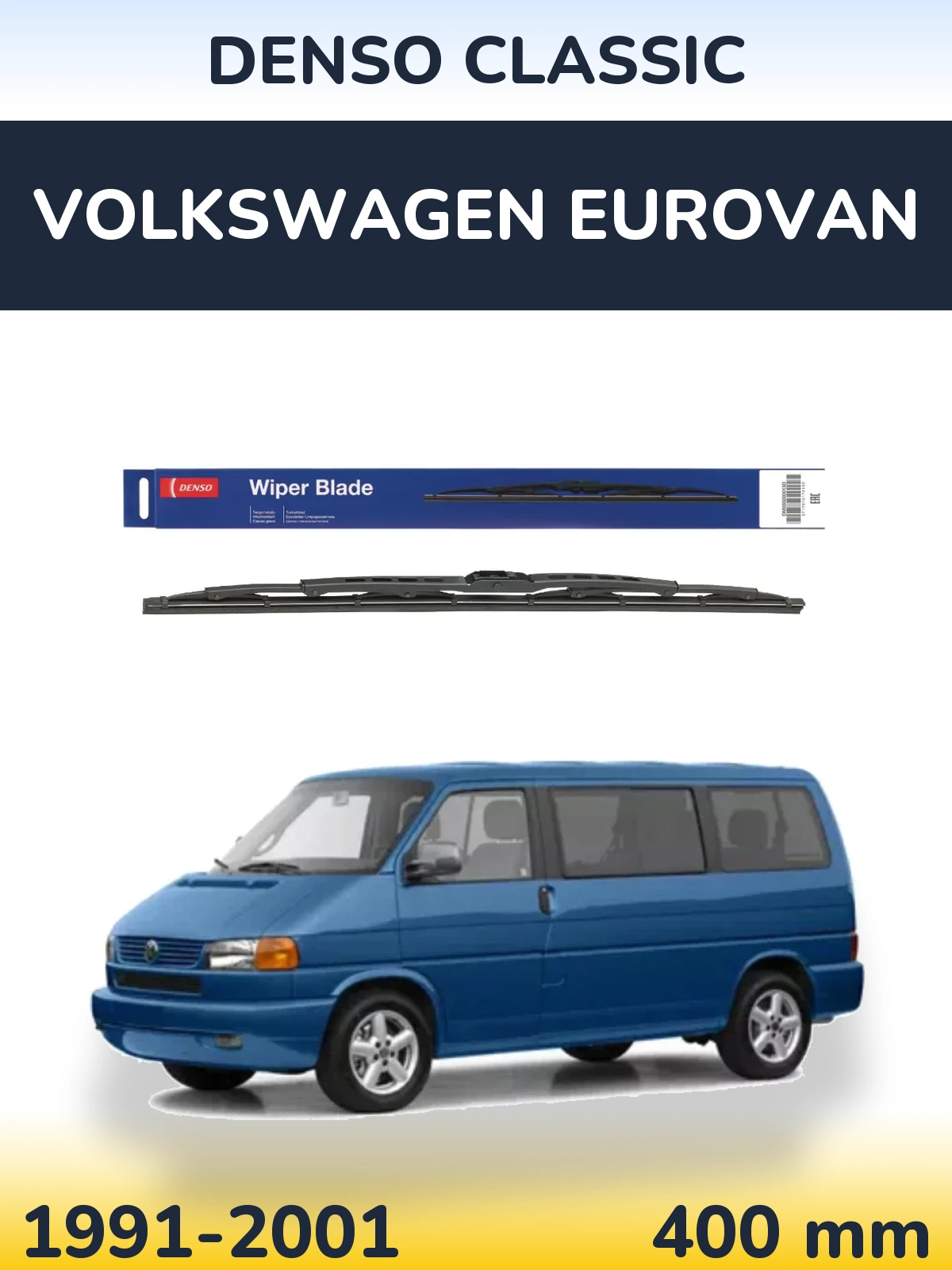 Zadní stěrač Denso Classic 400 mm pro Volkswagen Eurovan 1991-2001