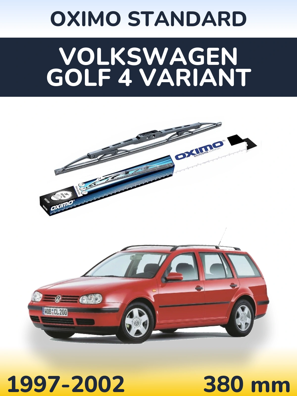 Zadní stěrač Oximo Standard 375 mm pro Volkswagen Golf 4 Variant 1997-2002