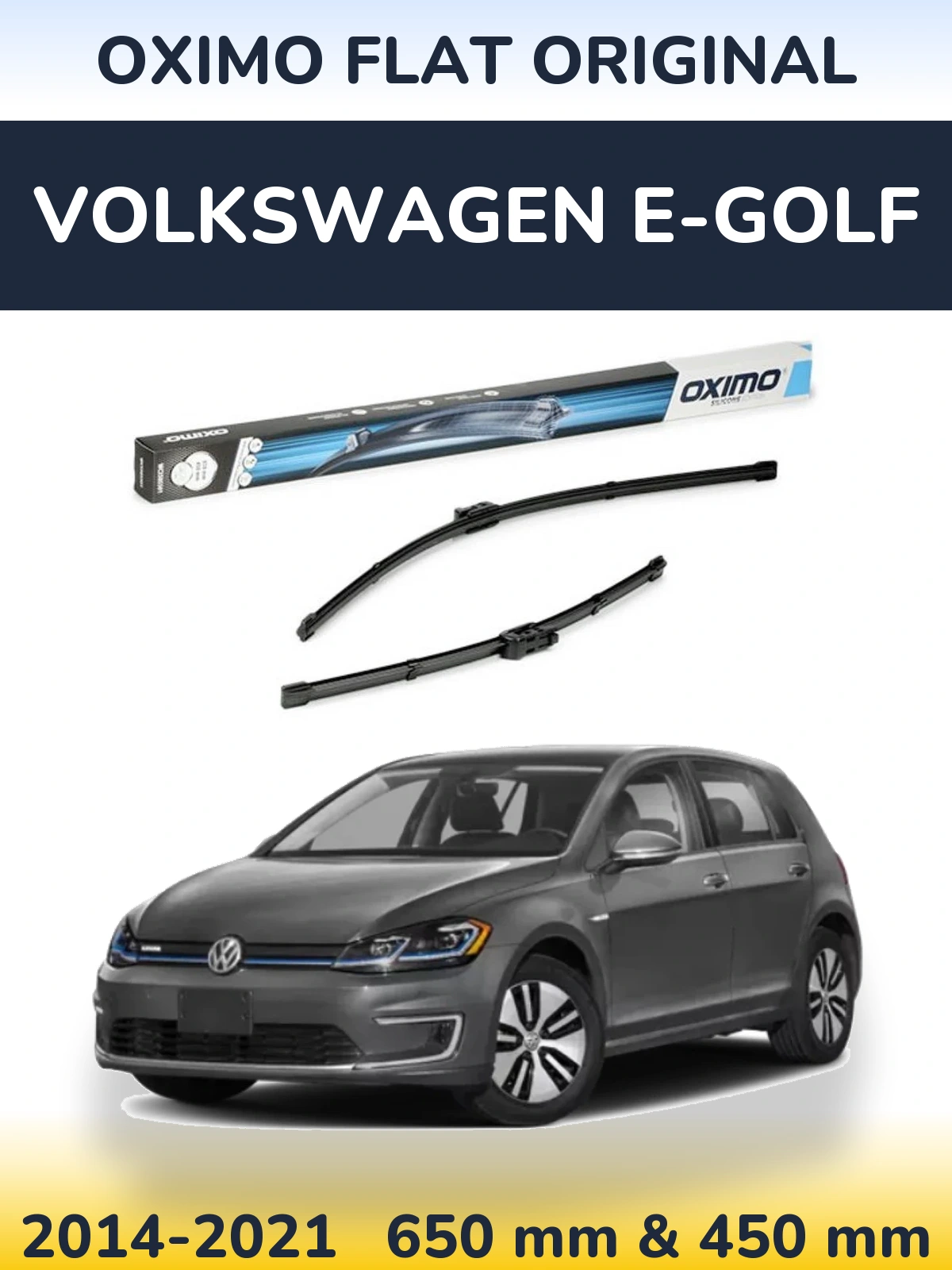 Sada předních stěračů Oximo Flat Original 650 a 450 mm pro Volkswagen e-Golf 2014-2021
