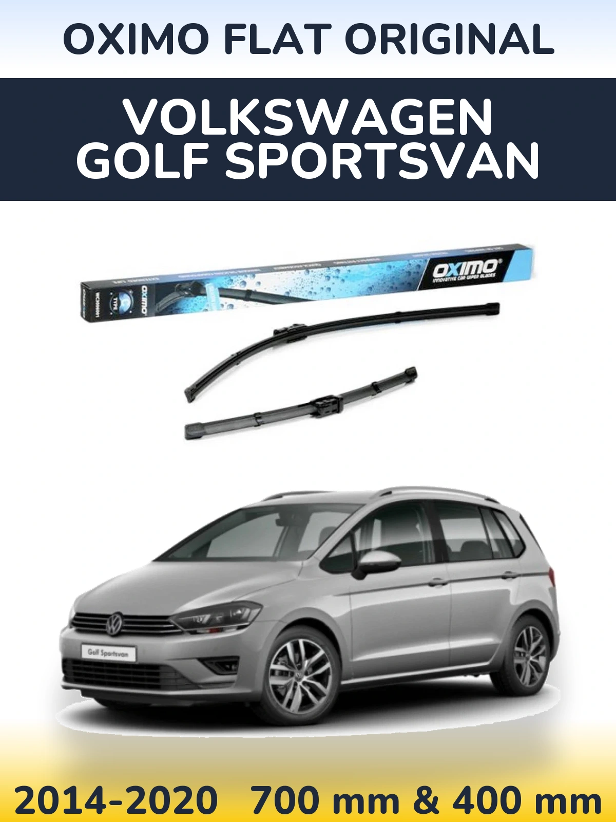 Комплект передніх щіток Oximo Flat Original 700 & 400 мм для Volkswagen Golf Sportsvan 2014-2020