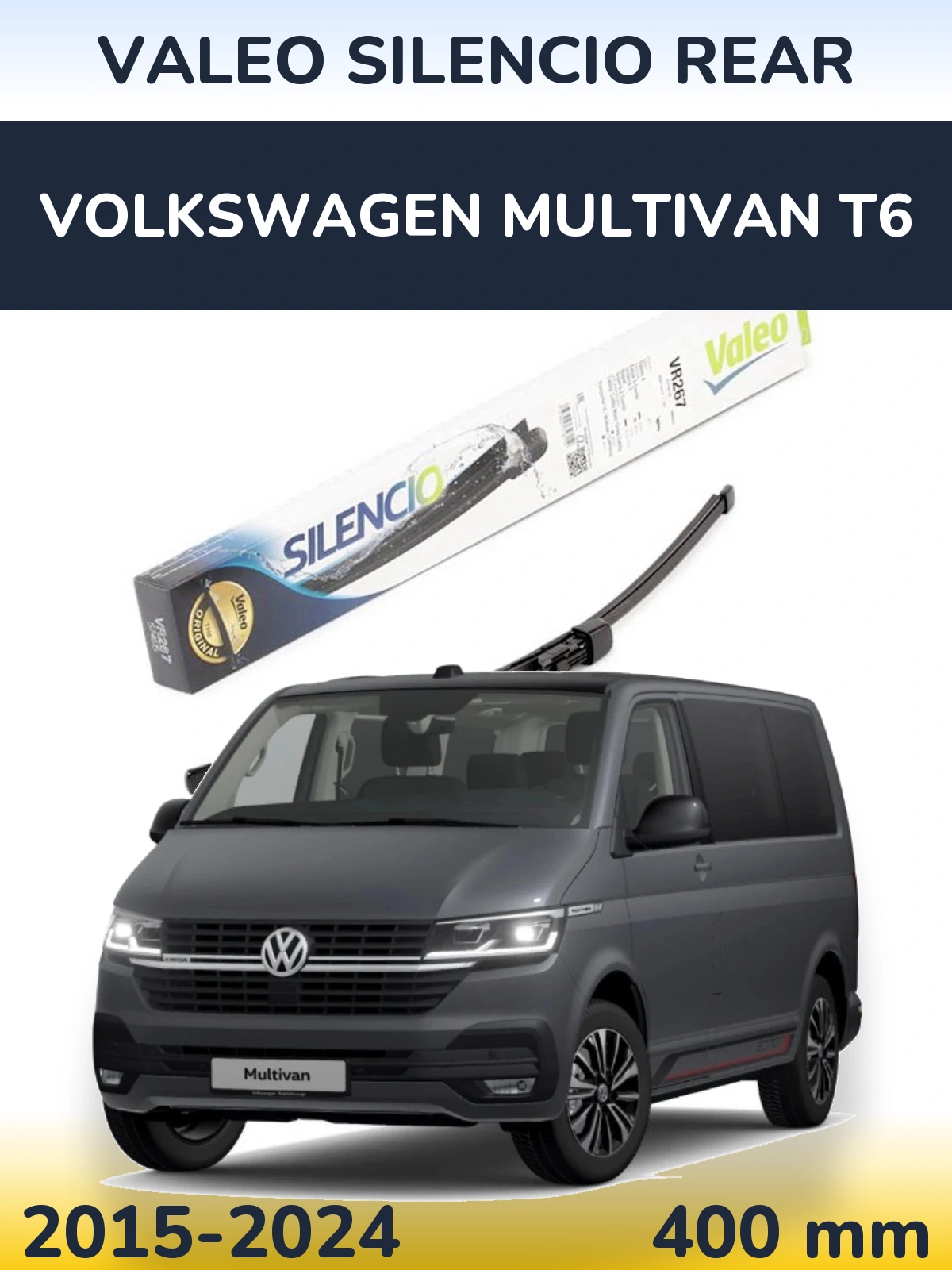 Zadní stěrač Valeo Silencio Rear 400 mm pro Volkswagen Multivan T6 2015-2024