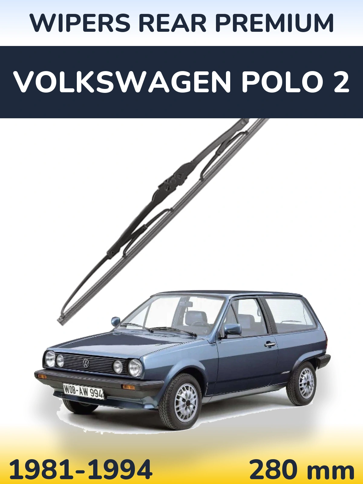 Задня щітка WIPERS REAR PREMIUM 280 мм для Volkswagen Polo 2 1981-1994
