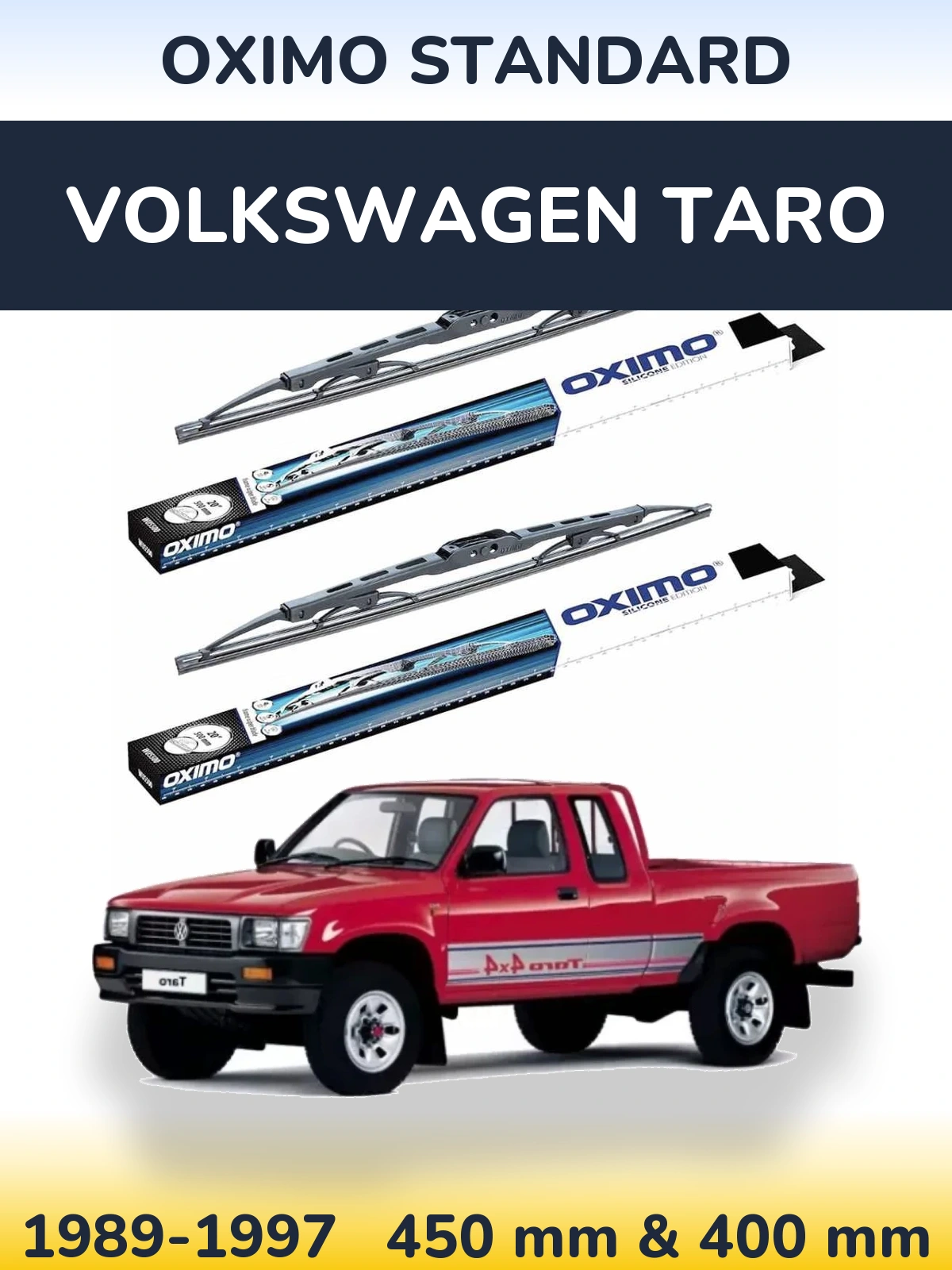 Комплект передніх щіток Oximo Standard 450 & 400 мм для Volkswagen Taro 1989-1997