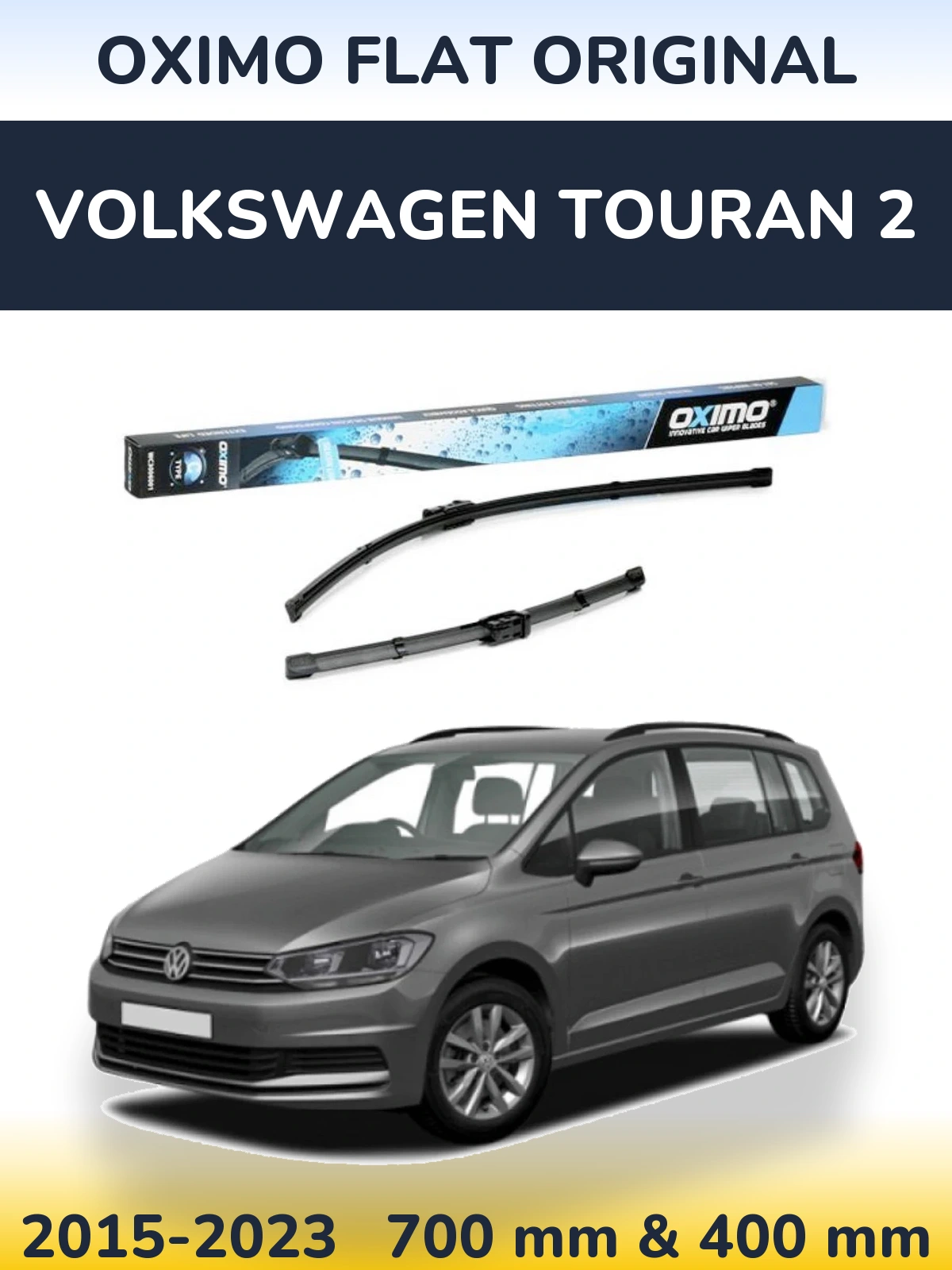 Sada předních stěračů Oximo Flat Original 700 a 400 mm pro Volkswagen Touran 2 2015-2023