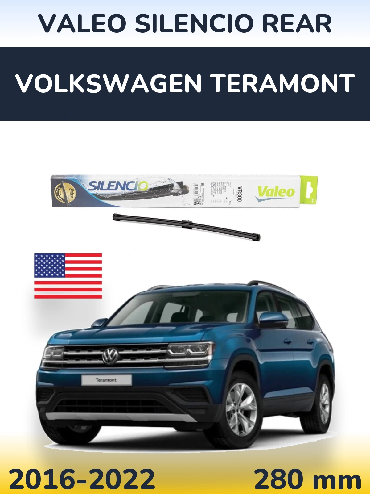 Zadní stěrač Valeo Silencio Rear 285 mm pro Volkswagen Teramont 2016-2022