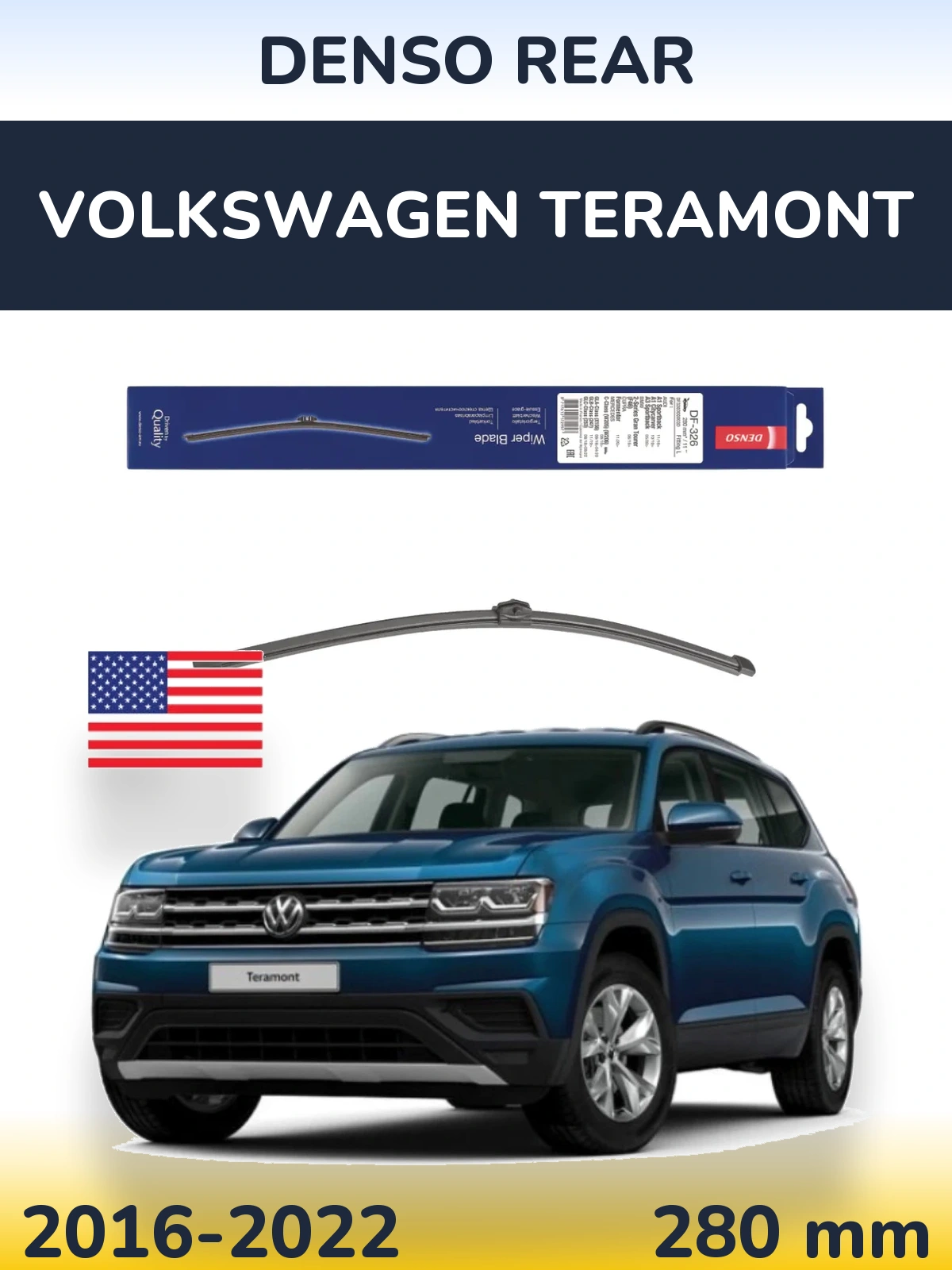 Zadní stěrač Denso Rear 285 mm pro Volkswagen Teramont 2016-2022