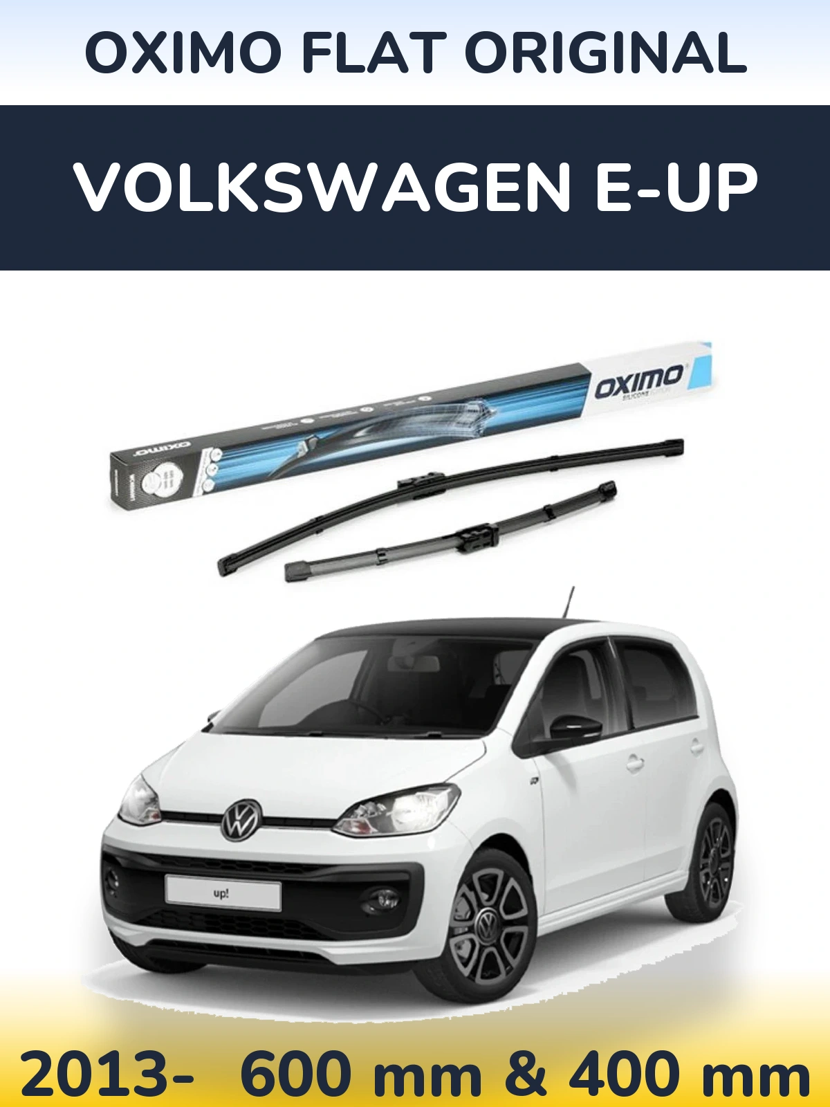 Sada předních stěračů Oximo Flat Original 600 a 400 mm pro Volkswagen e-Up 2013-2026