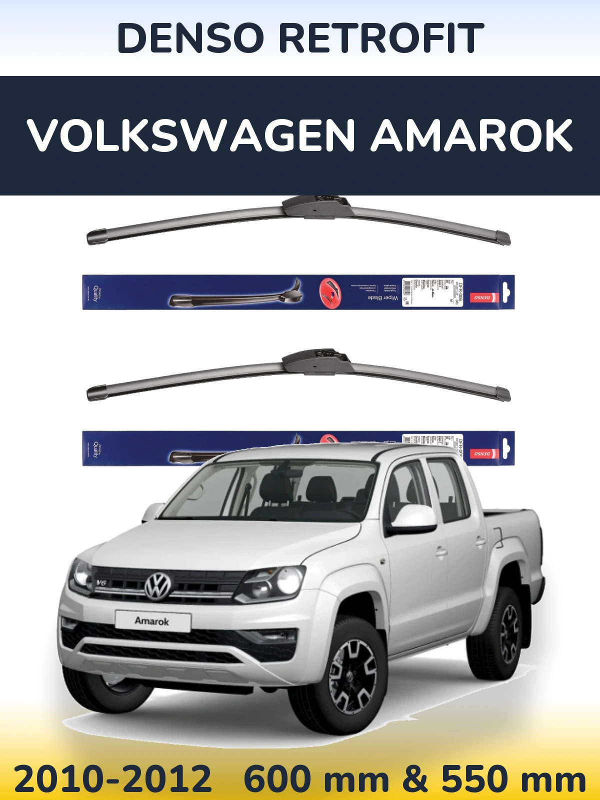 Sada předních stěračů Denso Retrofit 600 a 550 mm pro Volkswagen Amarok 2010-2012