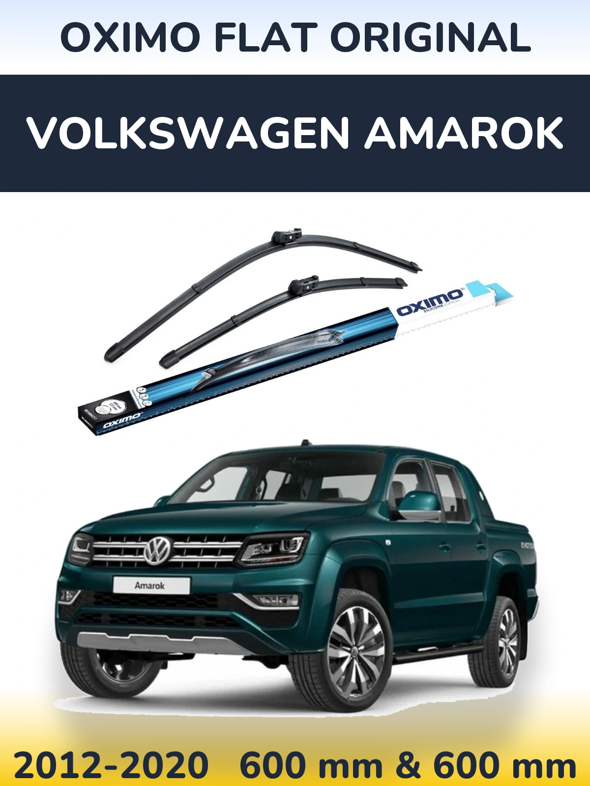 Sada předních stěračů Oximo Flat Original 600 a 600 mm pro Volkswagen Amarok 2012-2020