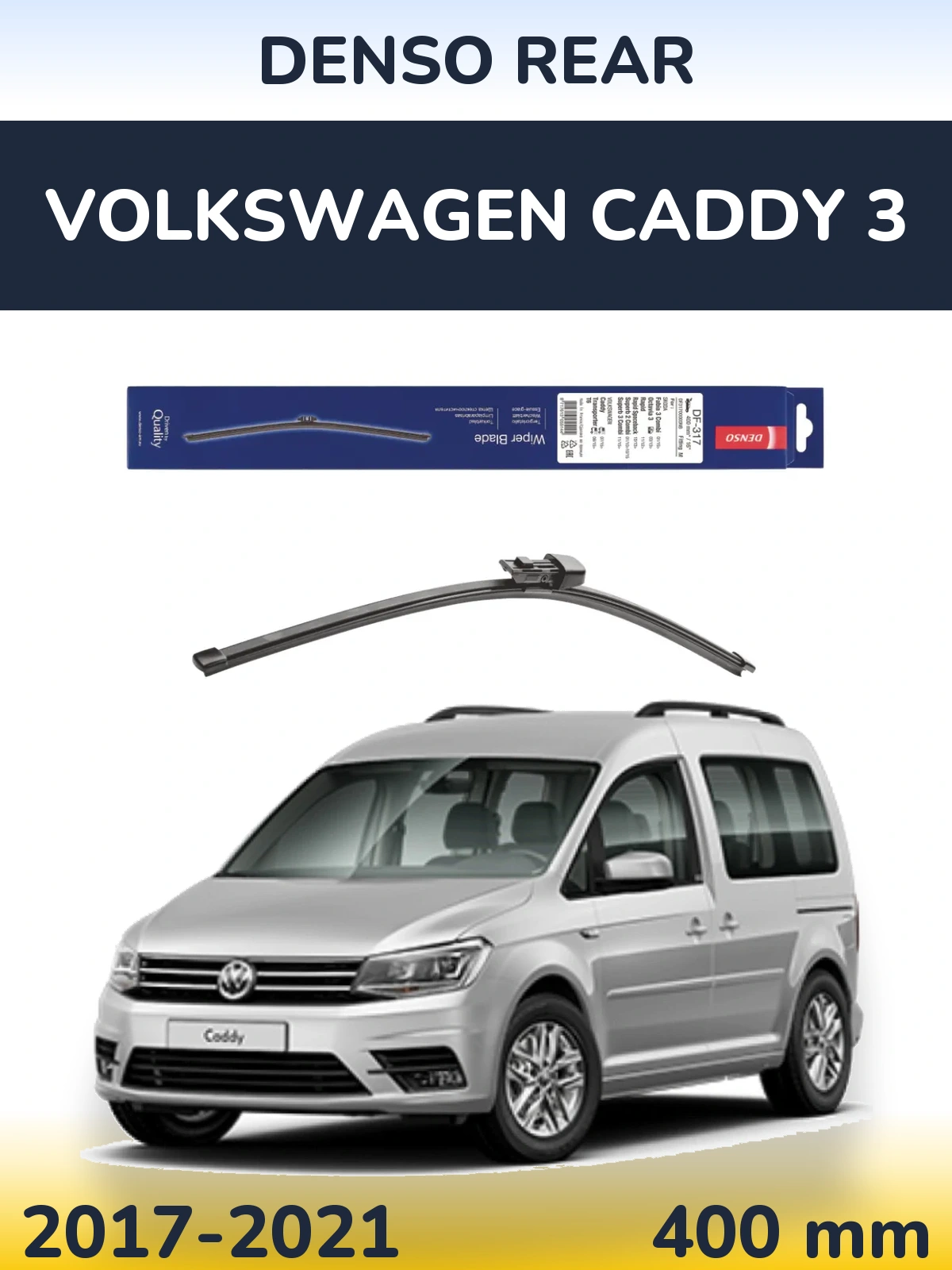 Zadní stěrač Denso Rear 400 mm pro Volkswagen Caddy 3 2017-2021