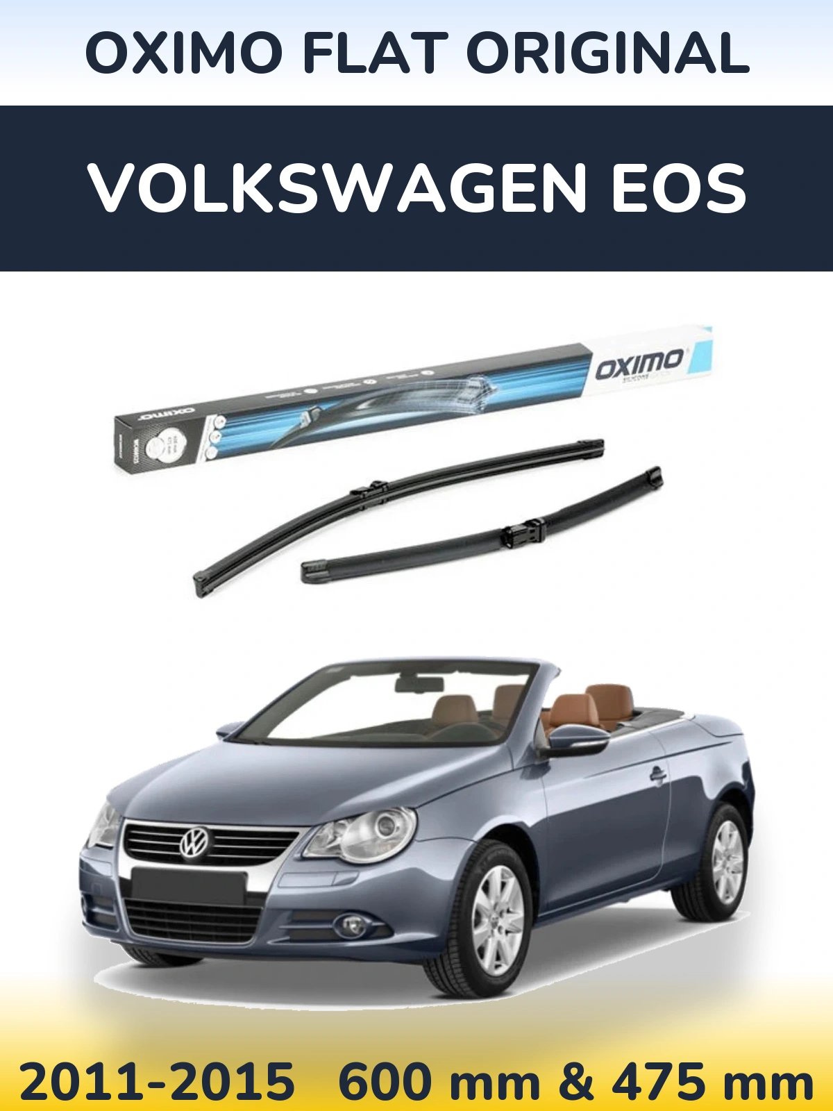 Sada předních stěračů Oximo Flat Original 600 a 475 mm pro Volkswagen EOS 2011-2015