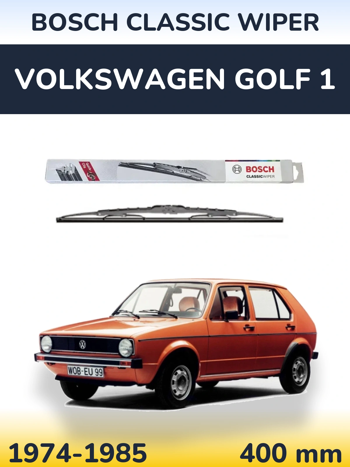 Zadní stěrač BOSCH Classic Wiper 400 mm pro Volkswagen Golf 1 1974-1985