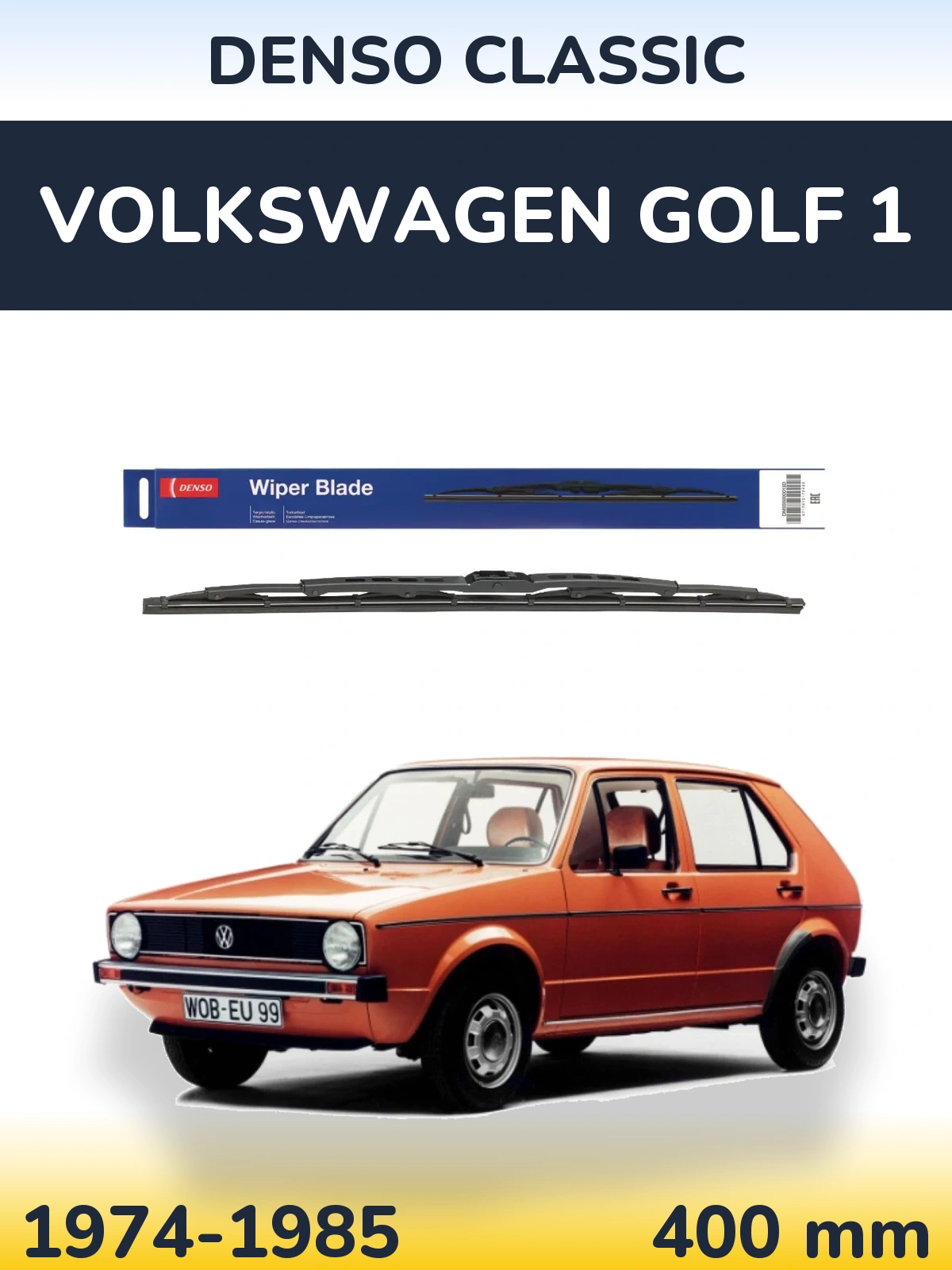 Zadní stěrač Denso Classic 400 mm pro Volkswagen Golf 1 1974-1985