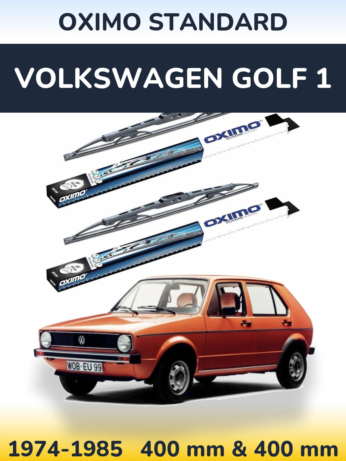 Sada předních stěračů Oximo Standard 400 a 400 mm pro Volkswagen Golf 1 1974-1985