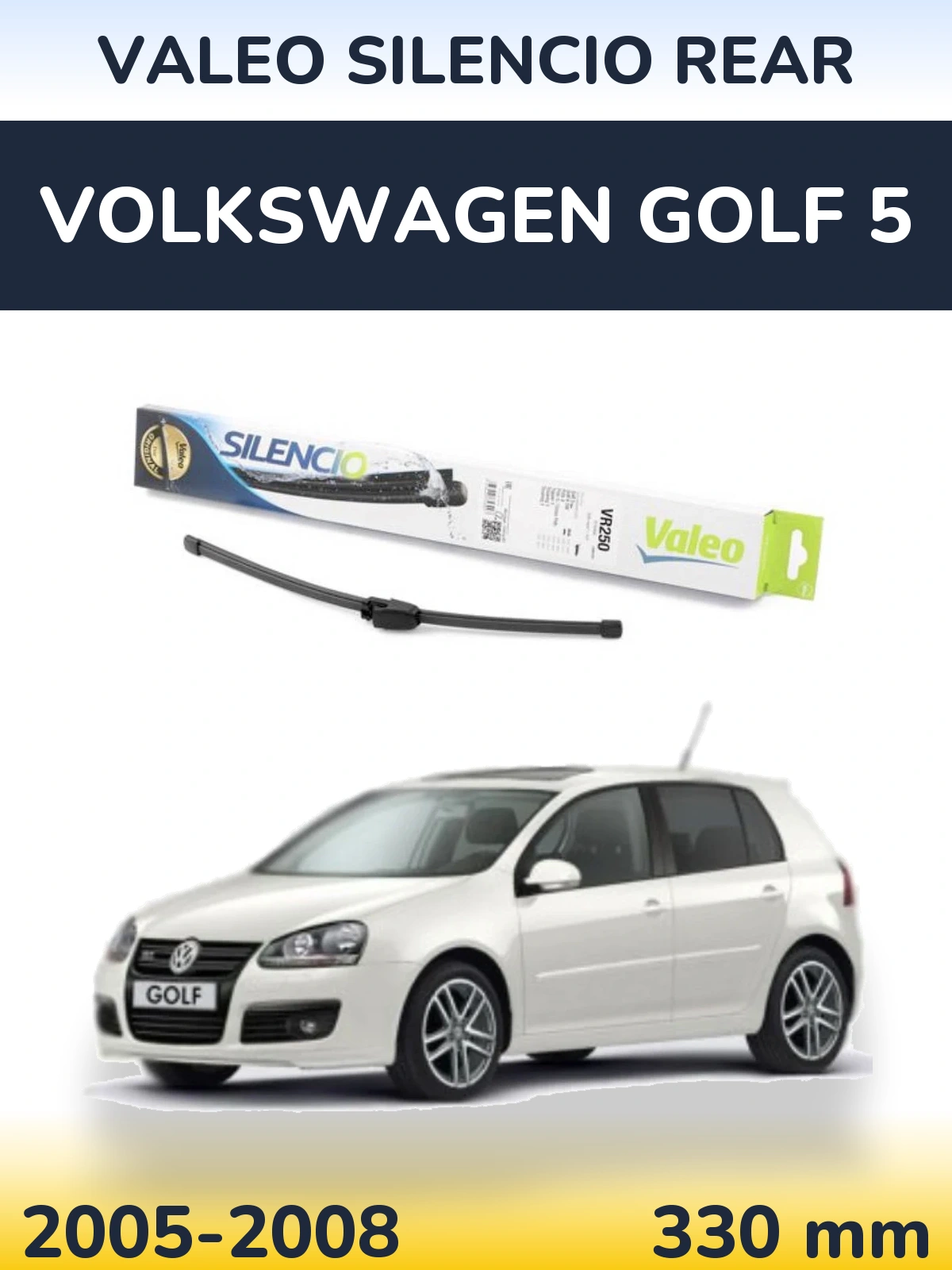 Zadní stěrač Valeo Silencio Rear 335 mm pro Volkswagen Golf 5 2005-2008