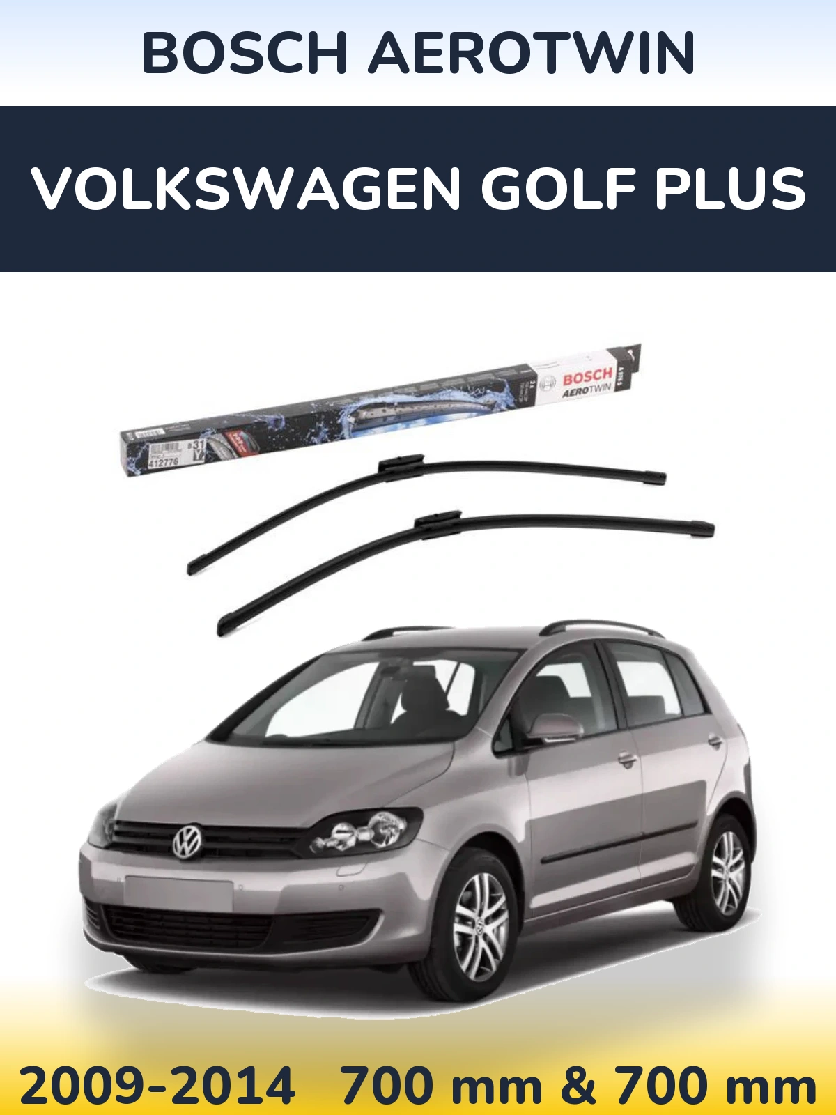 Sada předních stěračů BOSCH AeroTwin 700 a 700 mm pro Volkswagen Golf Plus 2009-2014