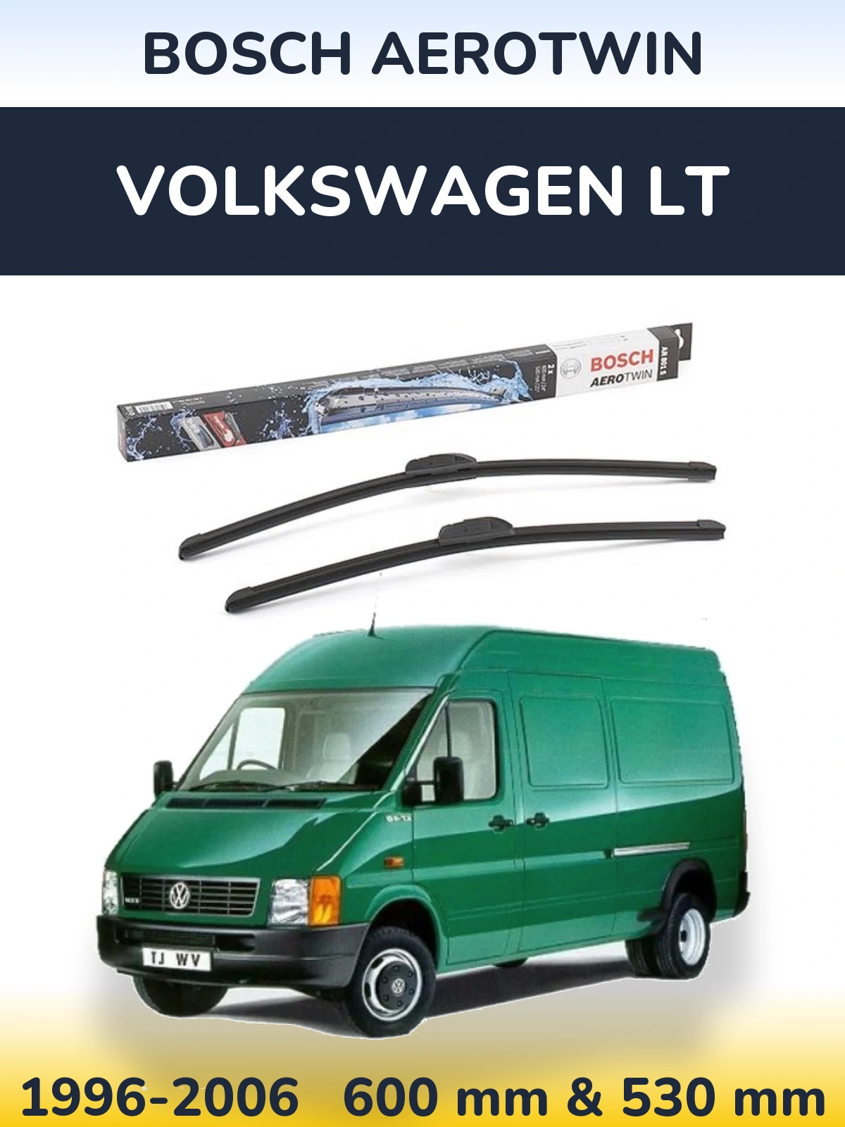 Sada předních stěračů BOSCH AeroTwin 600 a 530 mm pro Volkswagen LT 1996-2006