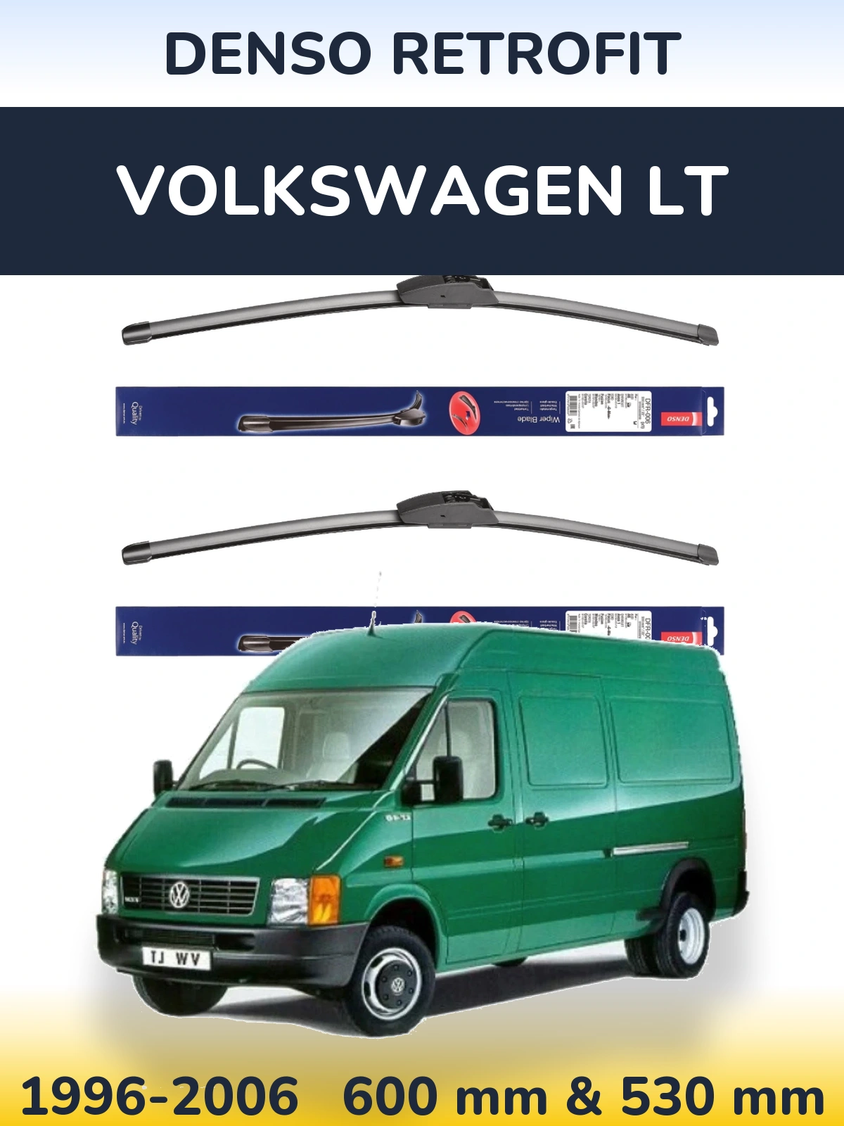 Sada předních stěračů Denso Retrofit 600 a 530 mm pro Volkswagen LT 1996-2006