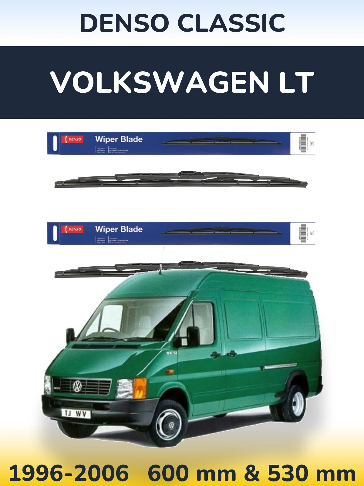 Sada předních stěračů Denso Classic 600 a 530 mm pro Volkswagen LT 1996-2006
