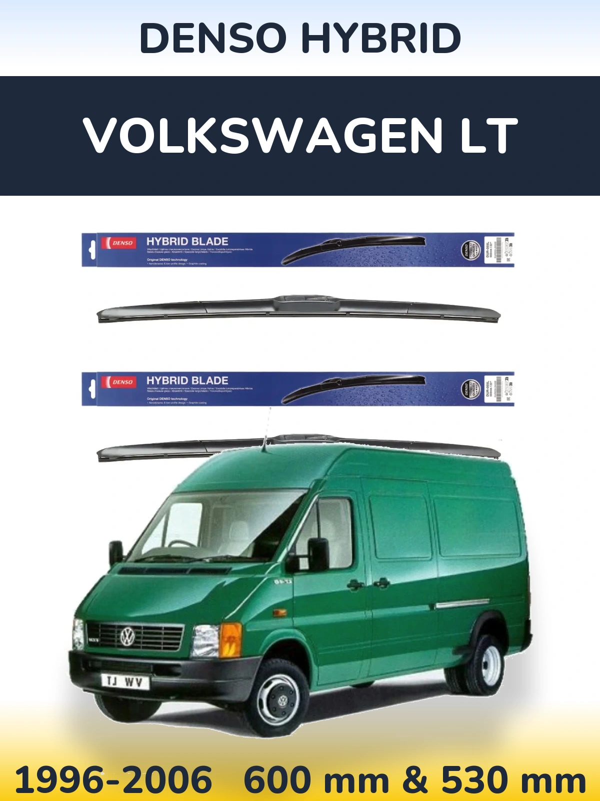 Sada předních stěračů Denso Hybrid 600 a 530 mm pro Volkswagen LT 1996-2006