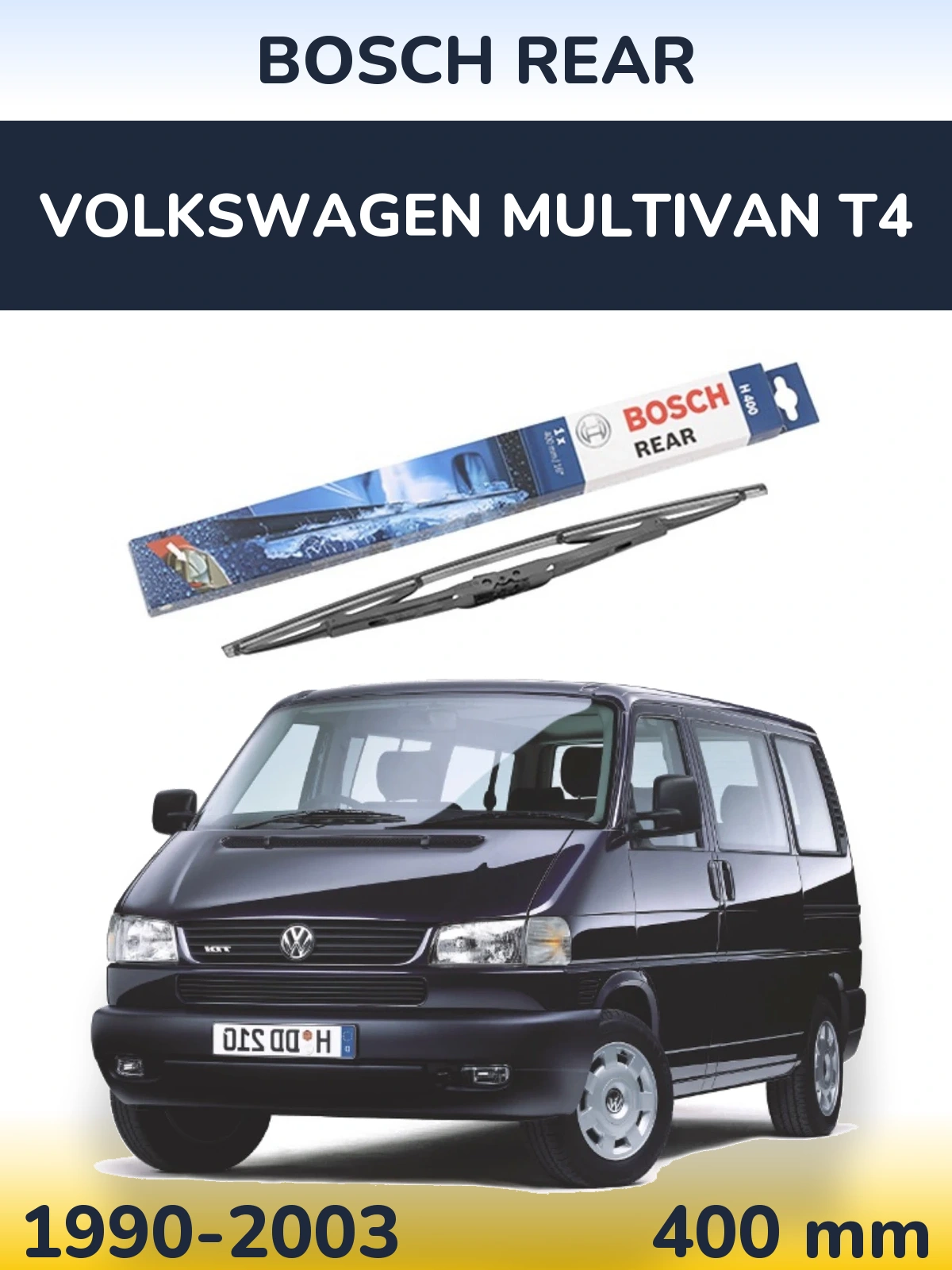 Zadní stěrač BOSCH Rear 400 mm pro Volkswagen Multivan T4 1990-2003