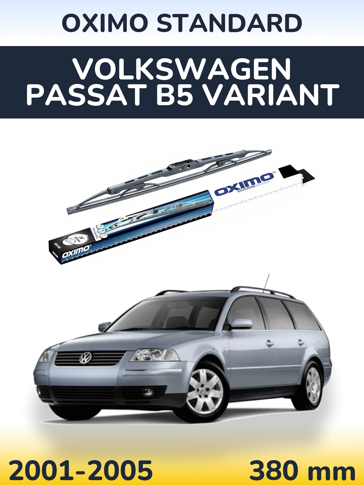 Zadní stěrač Oximo Standard 375 mm pro Volkswagen Passat B5 Variant 2001-2005
