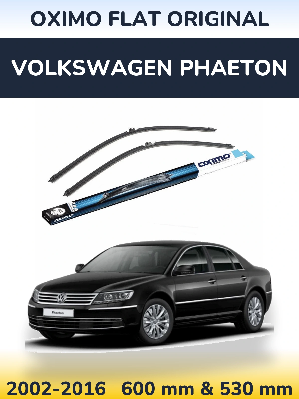 Sada předních stěračů Oximo Flat Original 600 a 530 mm pro Volkswagen Phaeton 2002-2016