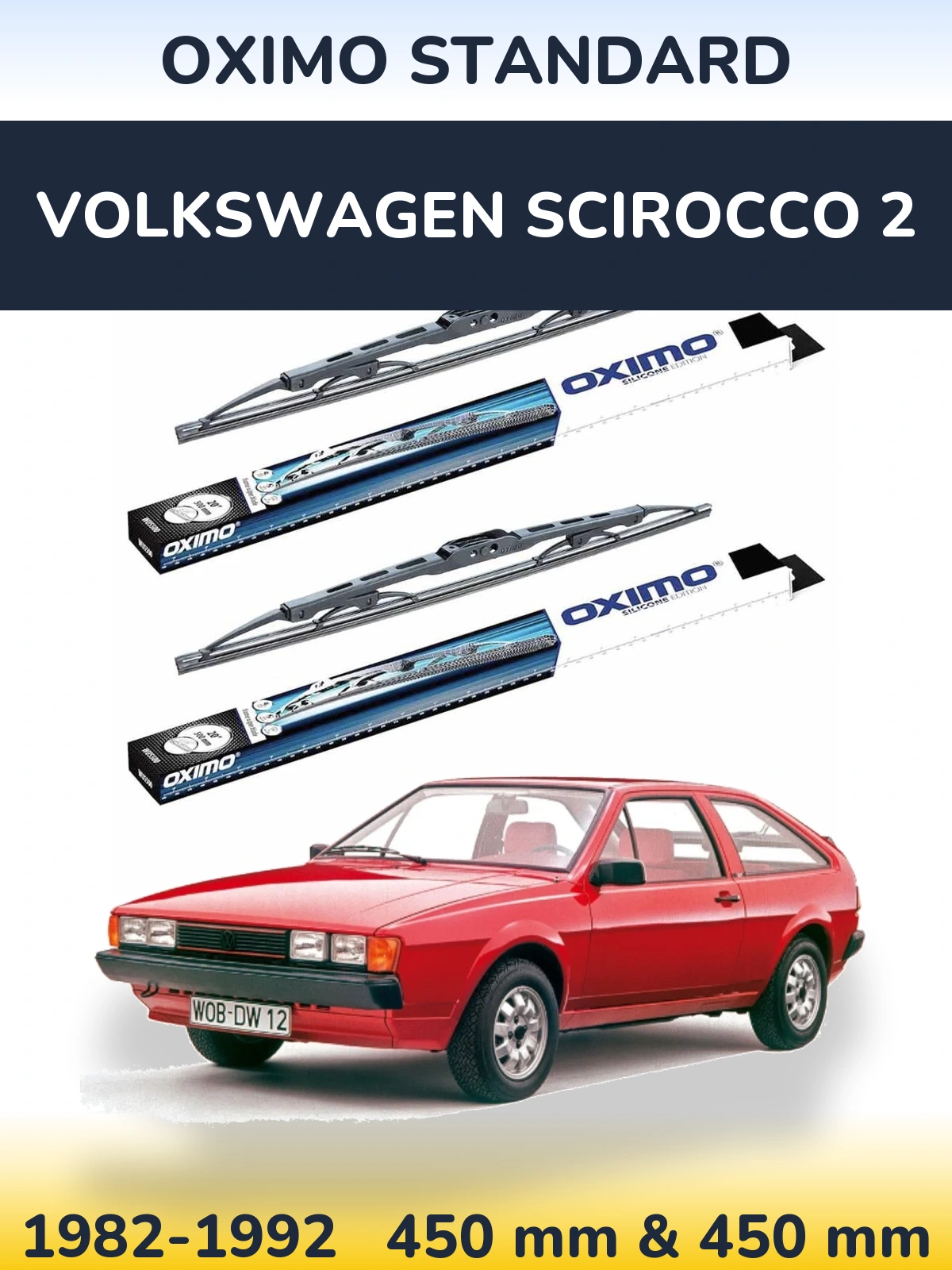 Sada předních stěračů Oximo Standard 450 a 450 mm pro Volkswagen Scirocco 2 1982-1992