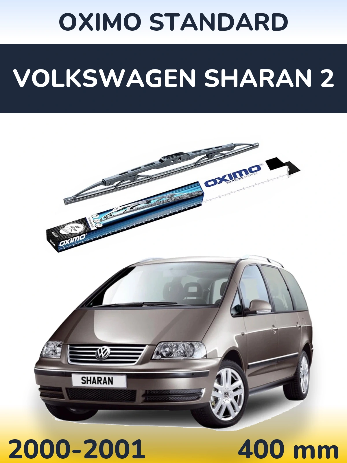 Zadní stěrač Oximo Standard 400 mm pro Volkswagen Sharan 2 2000-2001