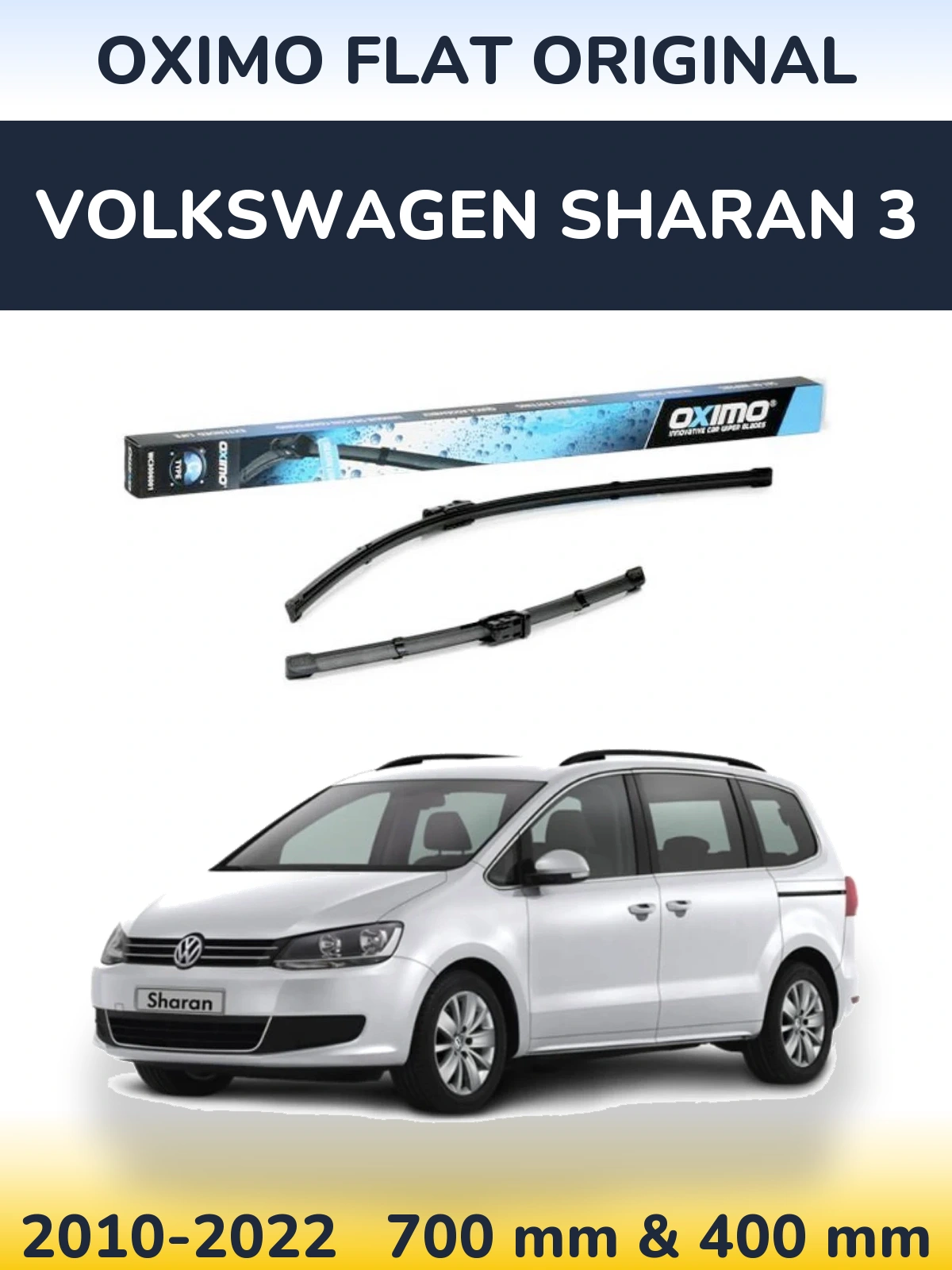 Sada předních stěračů Oximo Flat Original 700 a 400 mm pro Volkswagen Sharan 3 2010-2022