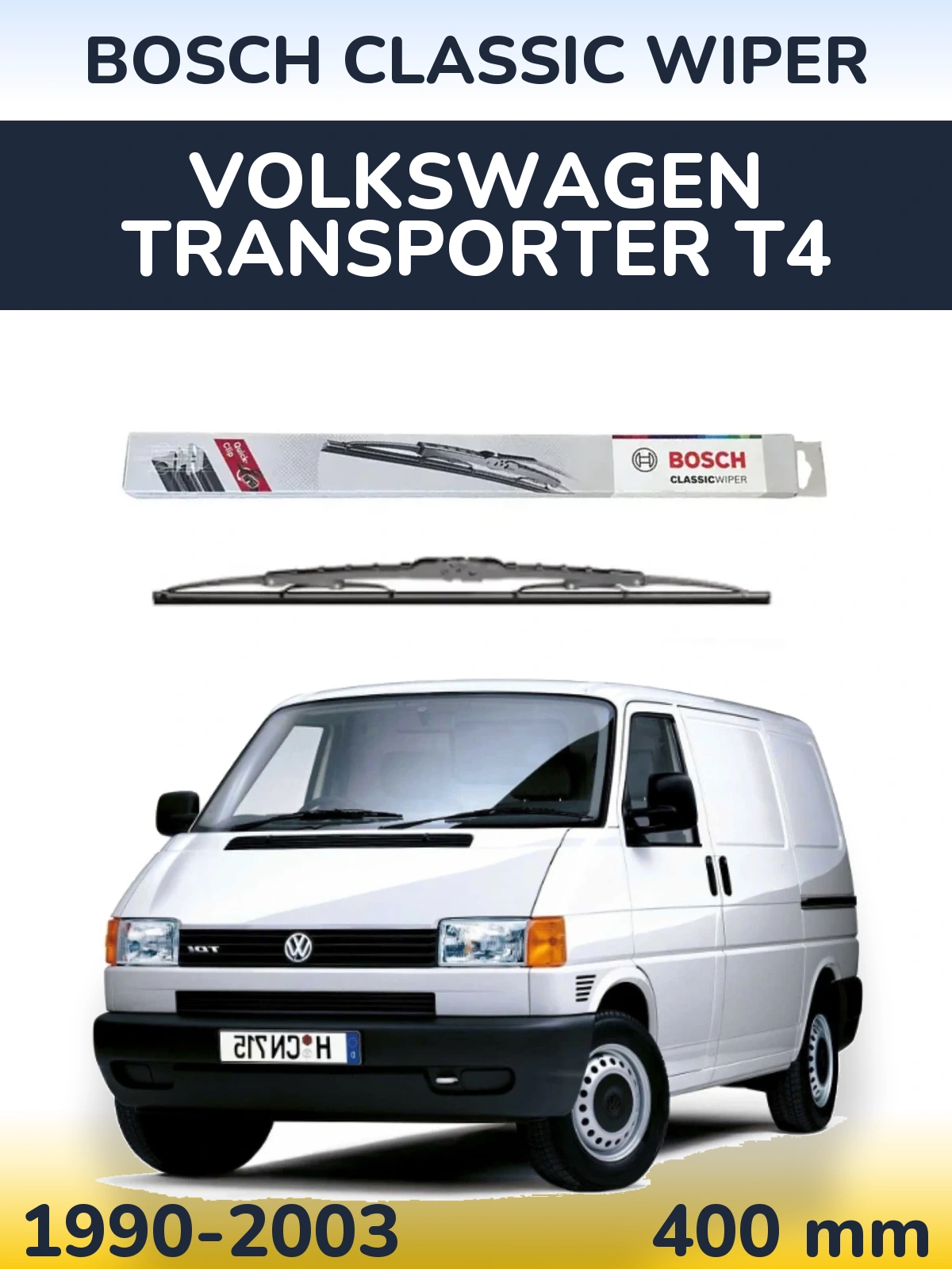 Zadní stěrač BOSCH Classic Wiper 400 mm pro Volkswagen Transporter T4 1990-2003