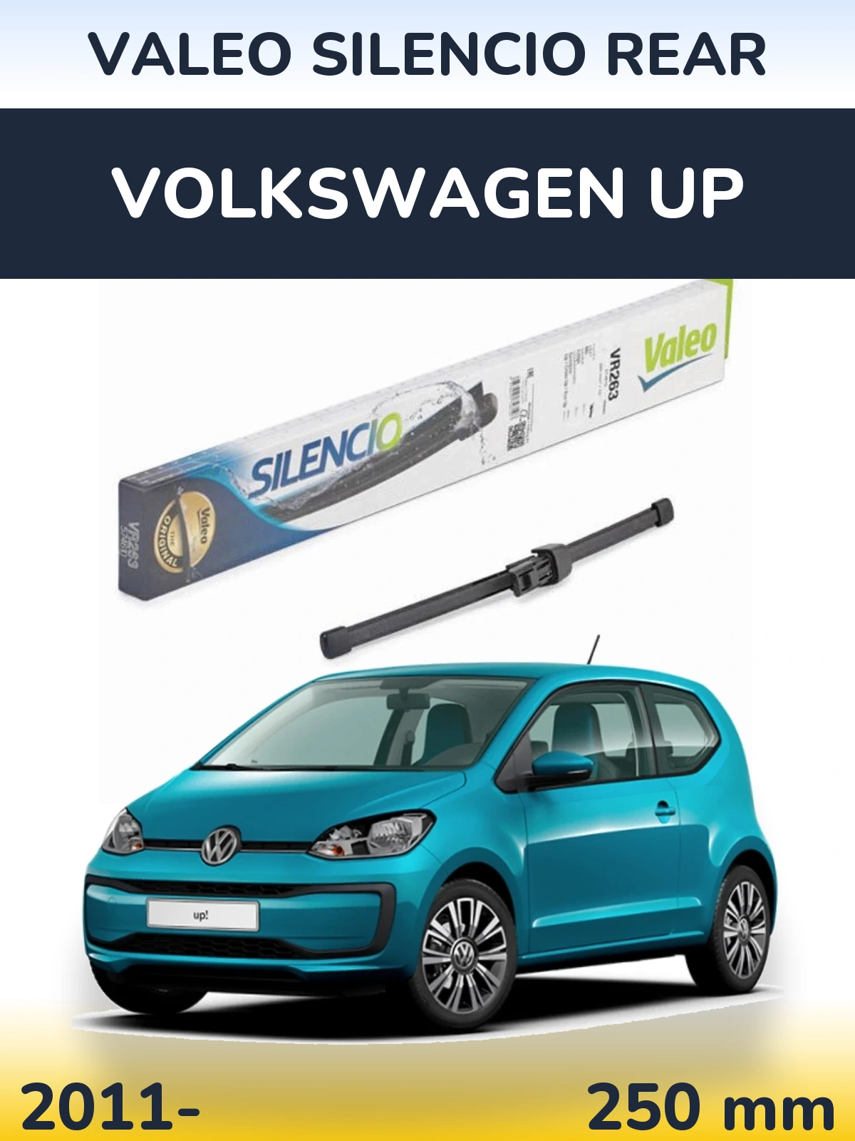 Zadní stěrač Valeo Silencio Rear 250 mm pro Volkswagen Up 2011-2026