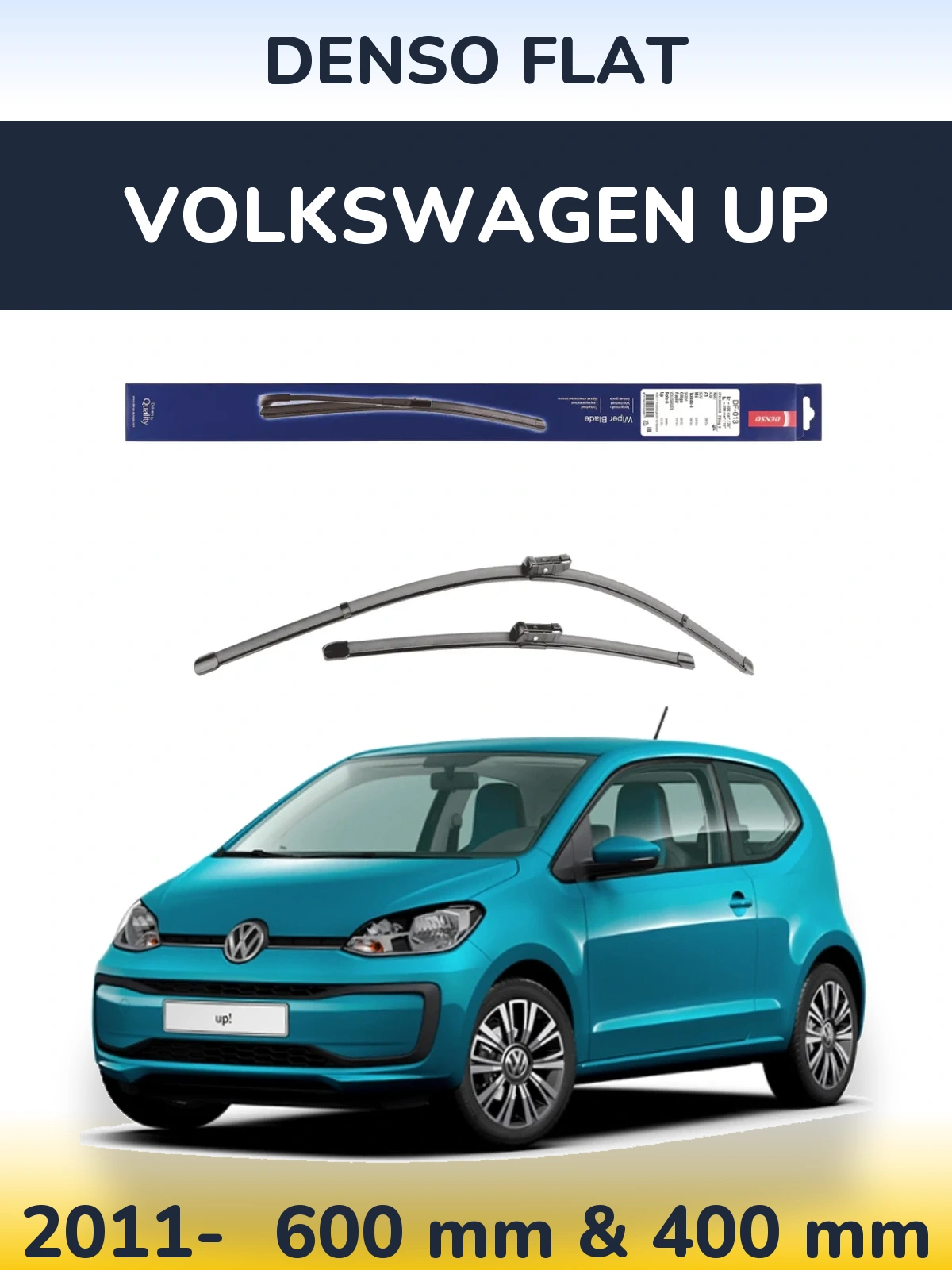 Sada předních stěračů Denso Flat 600 a 380 mm pro Volkswagen Up 2011-2026