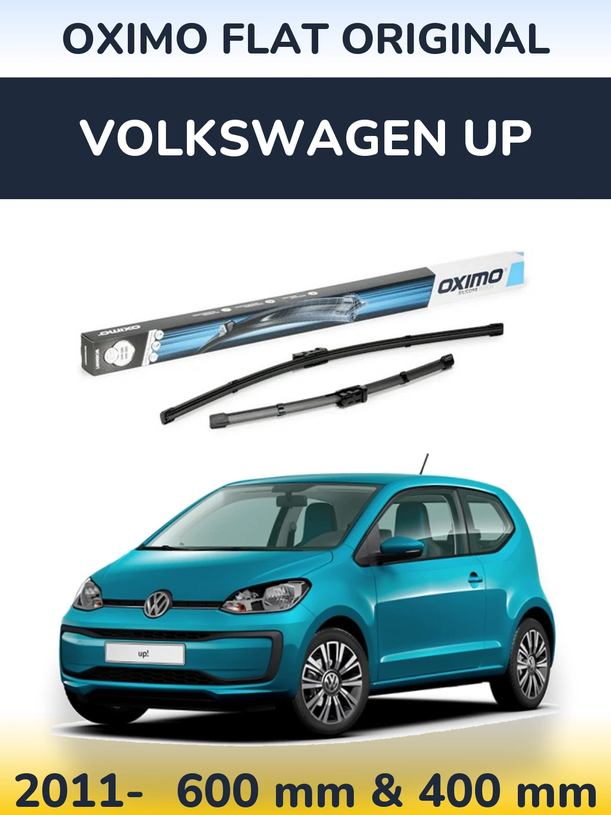 Sada předních stěračů Oximo Flat Original 600 a 400 mm pro Volkswagen Up 2011-2026