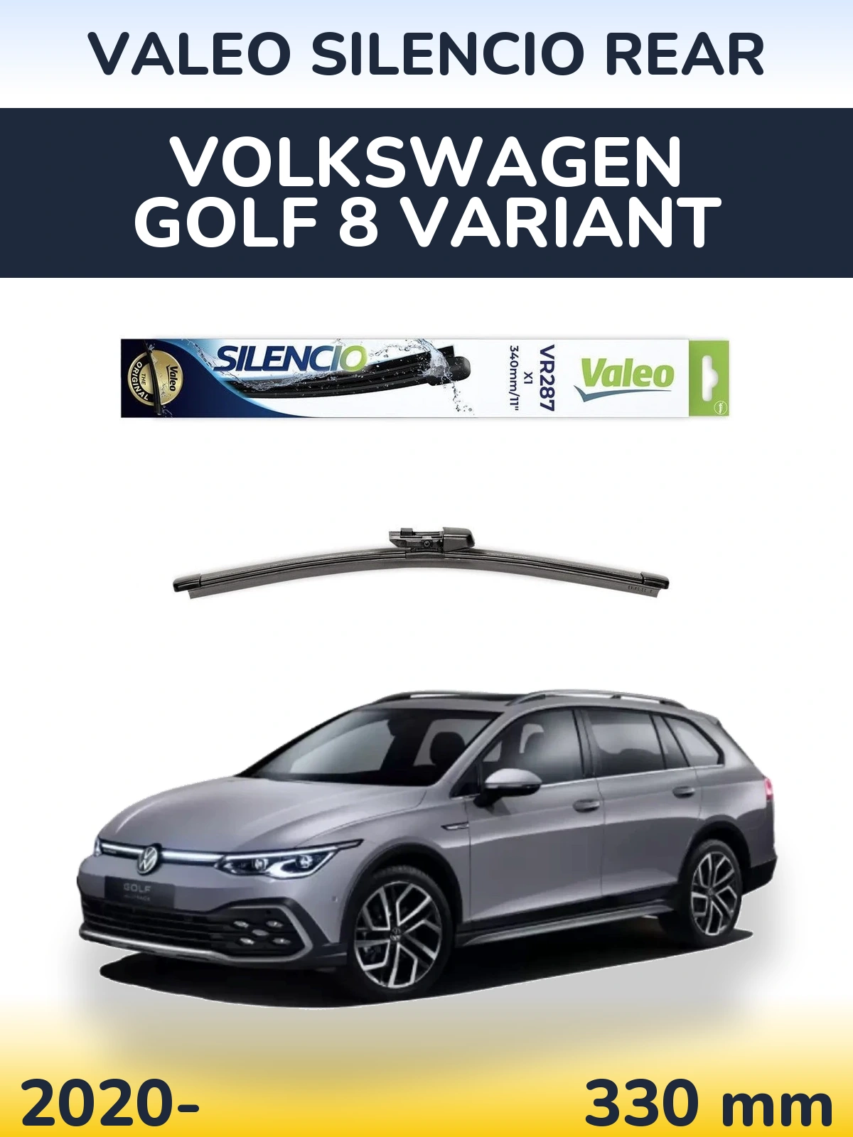Задня щітка Valeo Silencio Rear 340 мм для Volkswagen Golf 8 Variant 2020-2026