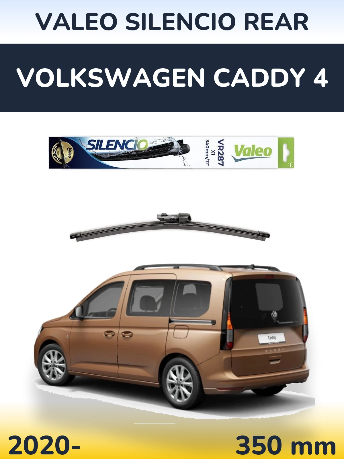 Zadní stěrač Valeo Silencio Rear 340 mm pro Volkswagen Caddy 4 2020-2026