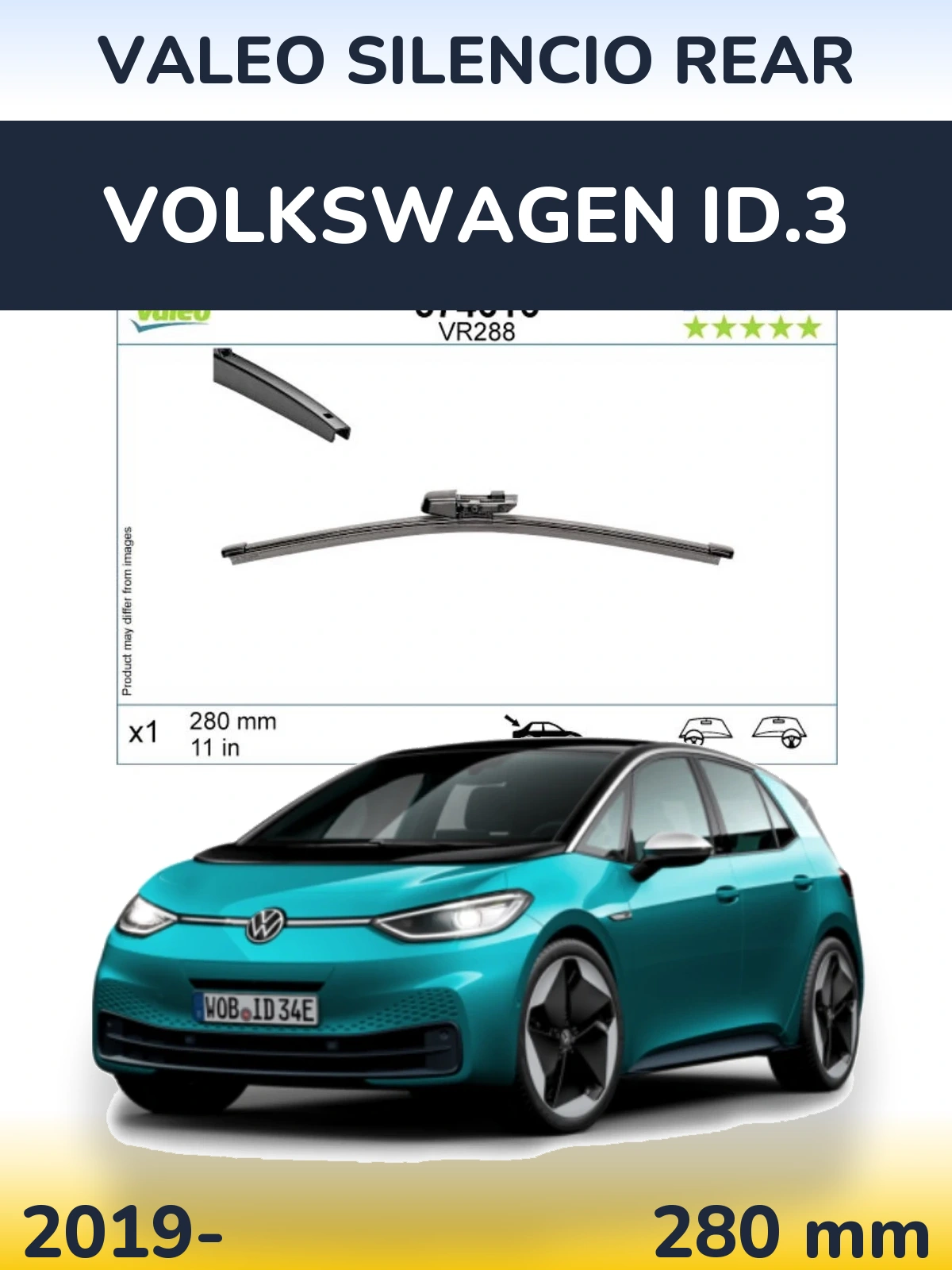 Задня щітка Valeo Silencio Rear 280 мм для Volkswagen ID.3 2019-2026