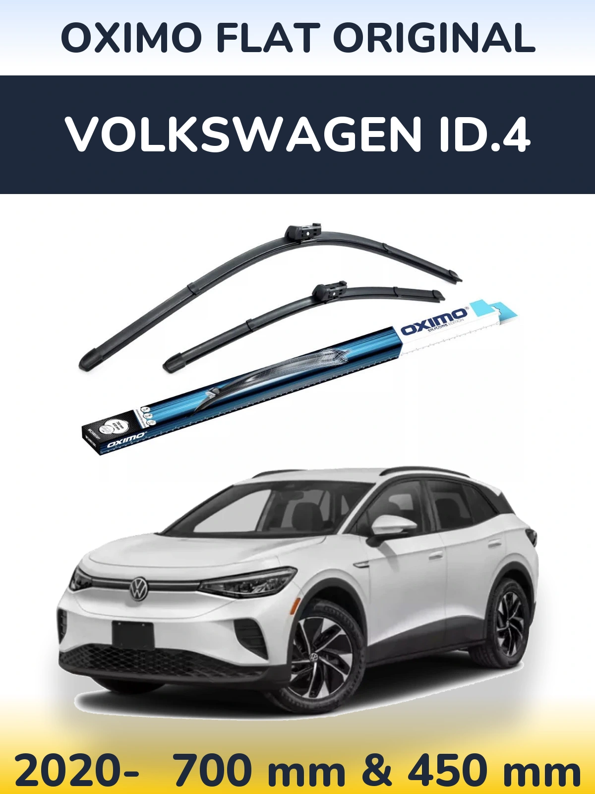 Sada předních stěračů Oximo Flat Original 700 a 450 mm pro Volkswagen ID.4 2020-2026