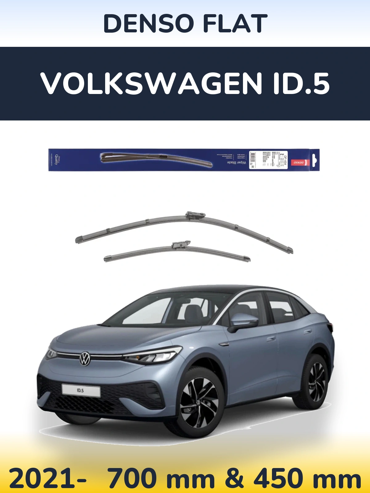Sada předních stěračů Denso Flat 700 a 450 mm pro Volkswagen ID.5 2021-2026