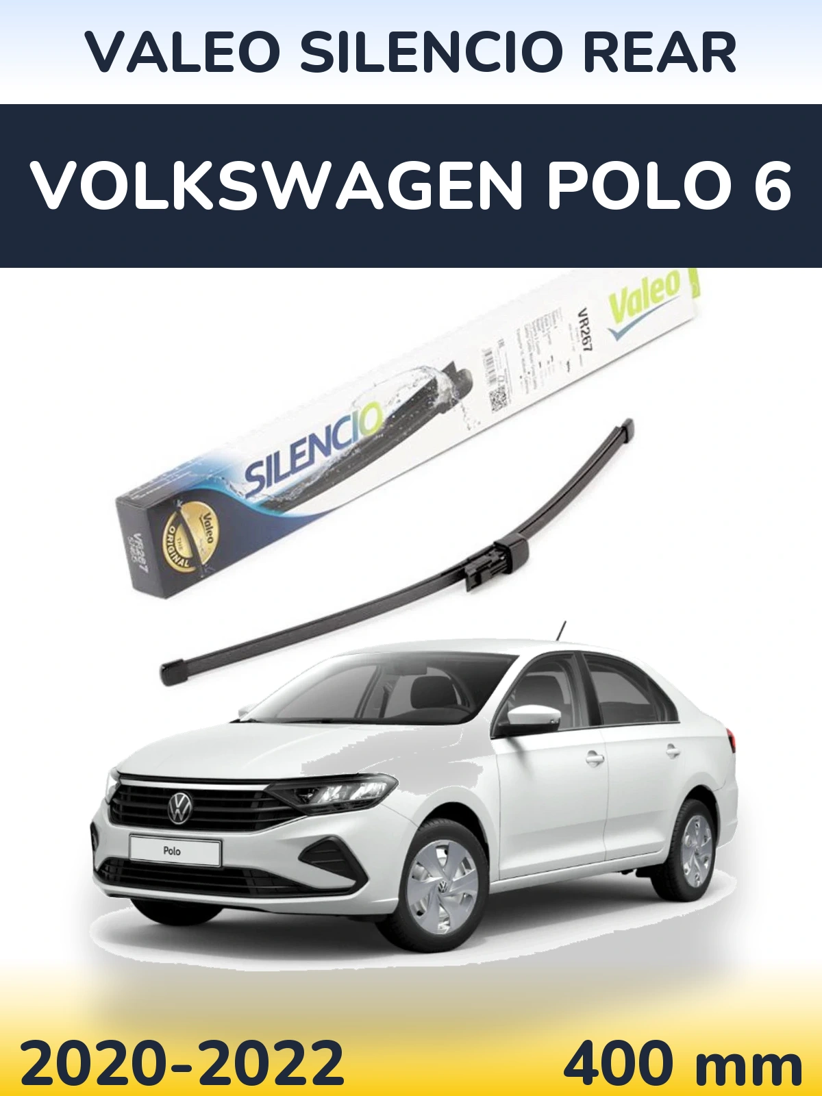 Zadní stěrač Valeo Silencio Rear 400 mm pro Volkswagen Polo 6 2020-2022