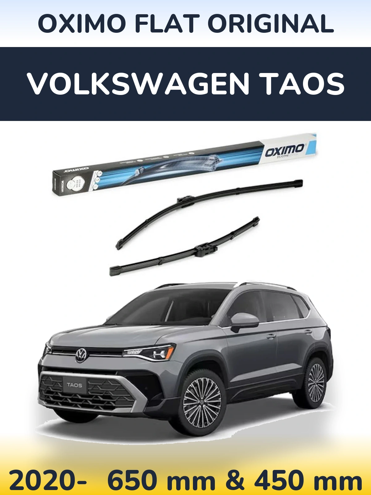Sada předních stěračů Oximo Flat Original 650 a 450 mm pro Volkswagen Taos 2020-2026