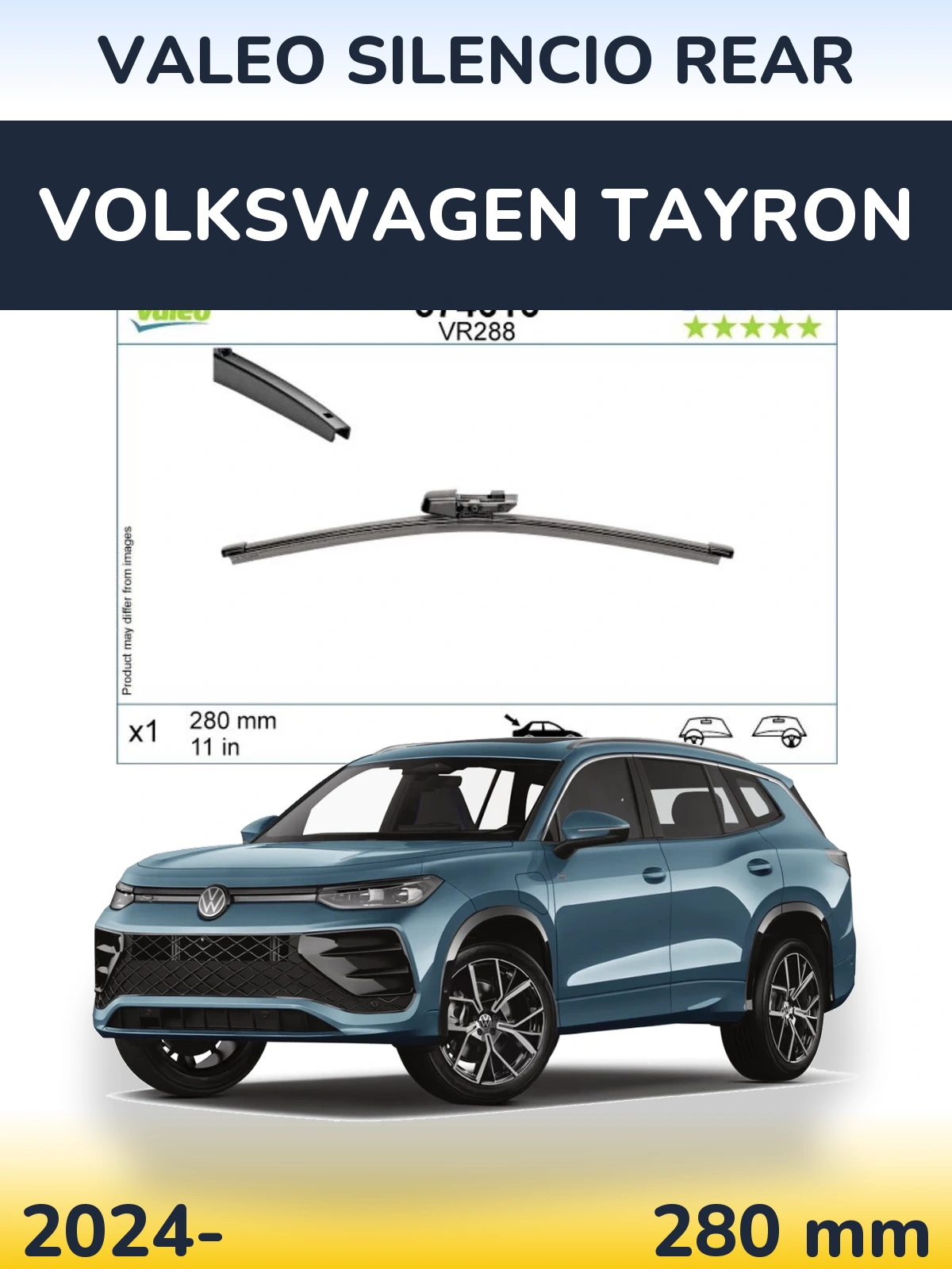Zadní stěrač Valeo Silencio Rear 280 mm pro Volkswagen Tayron 2024-2026
