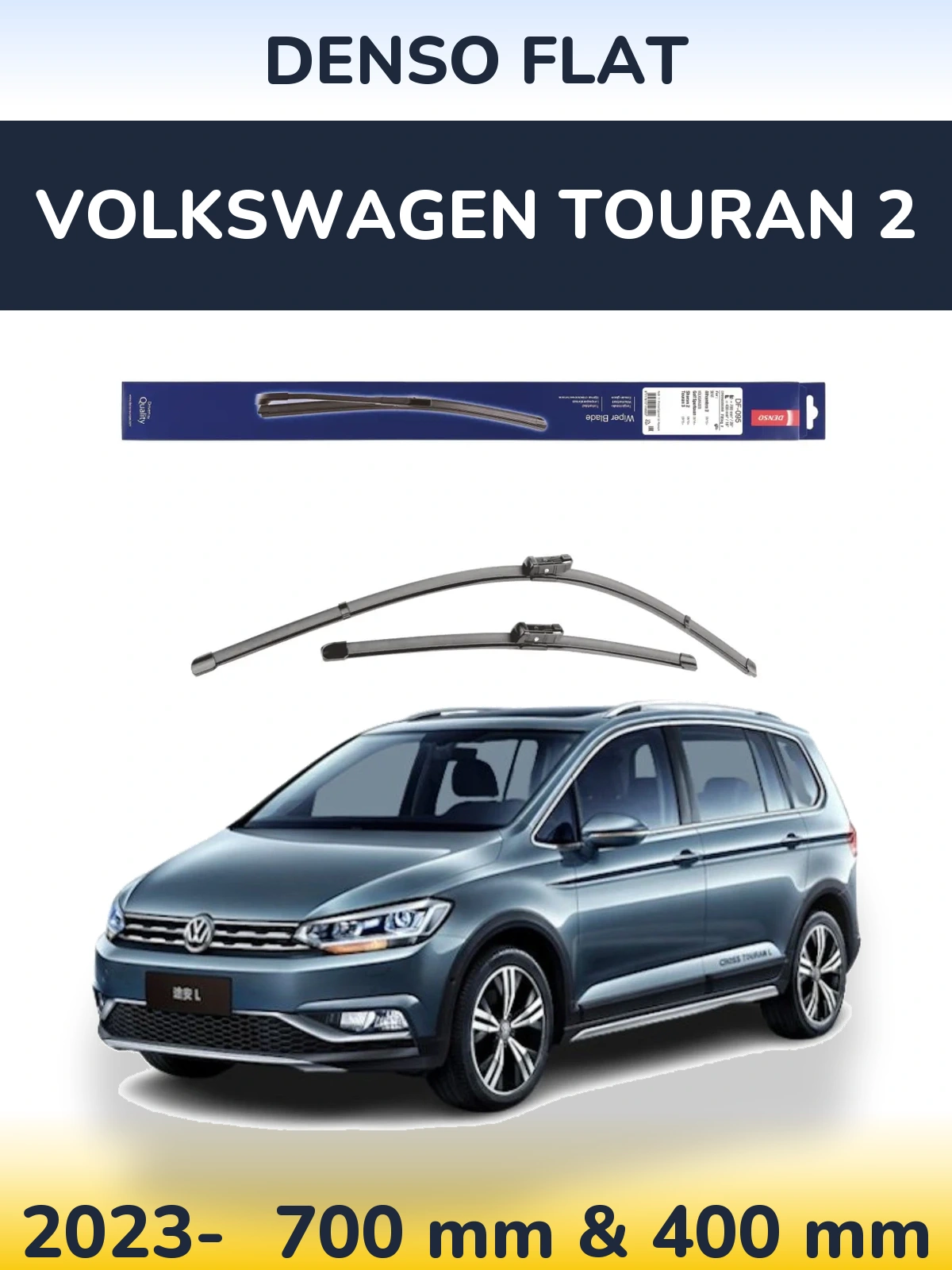 Sada předních stěračů Denso Flat 700 a 400 mm pro Volkswagen Touran 2 2023-2026