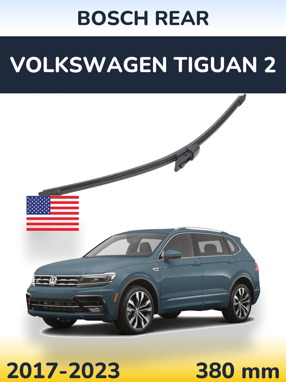 Zadní stěrač BOSCH Rear 380 mm pro Volkswagen Tiguan 2 2017-2023