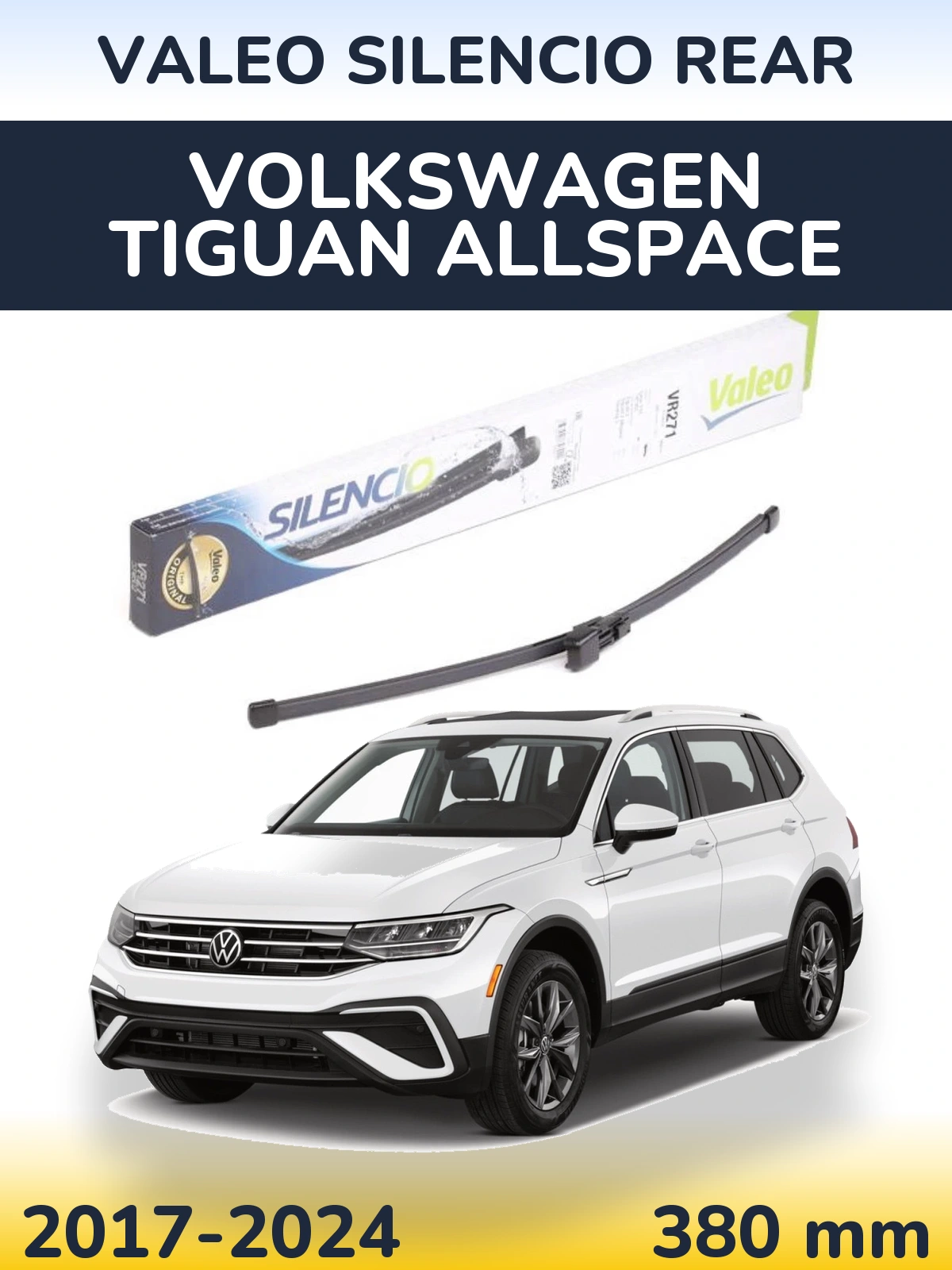 Zadní stěrač Valeo Silencio Rear 380 mm pro Volkswagen Tiguan Allspace 2017-2024