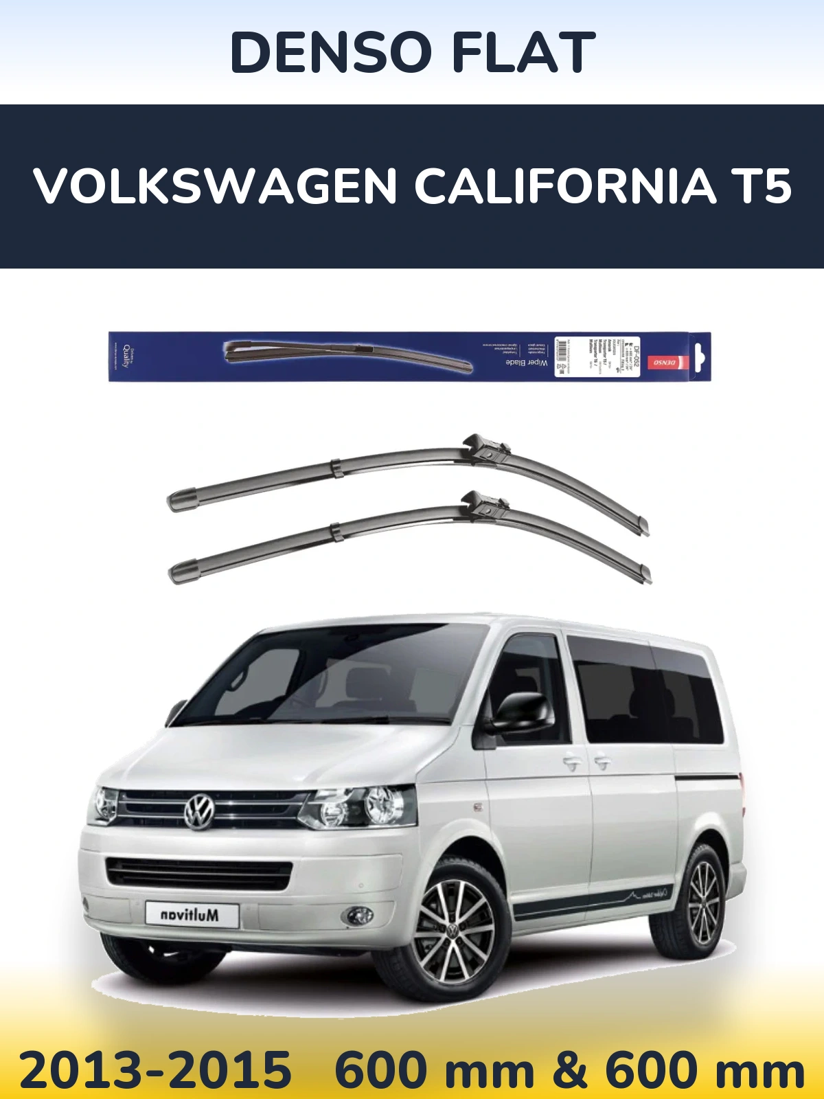Sada předních stěračů Denso Flat 600 a 600 mm pro Volkswagen California T5 2013-2015