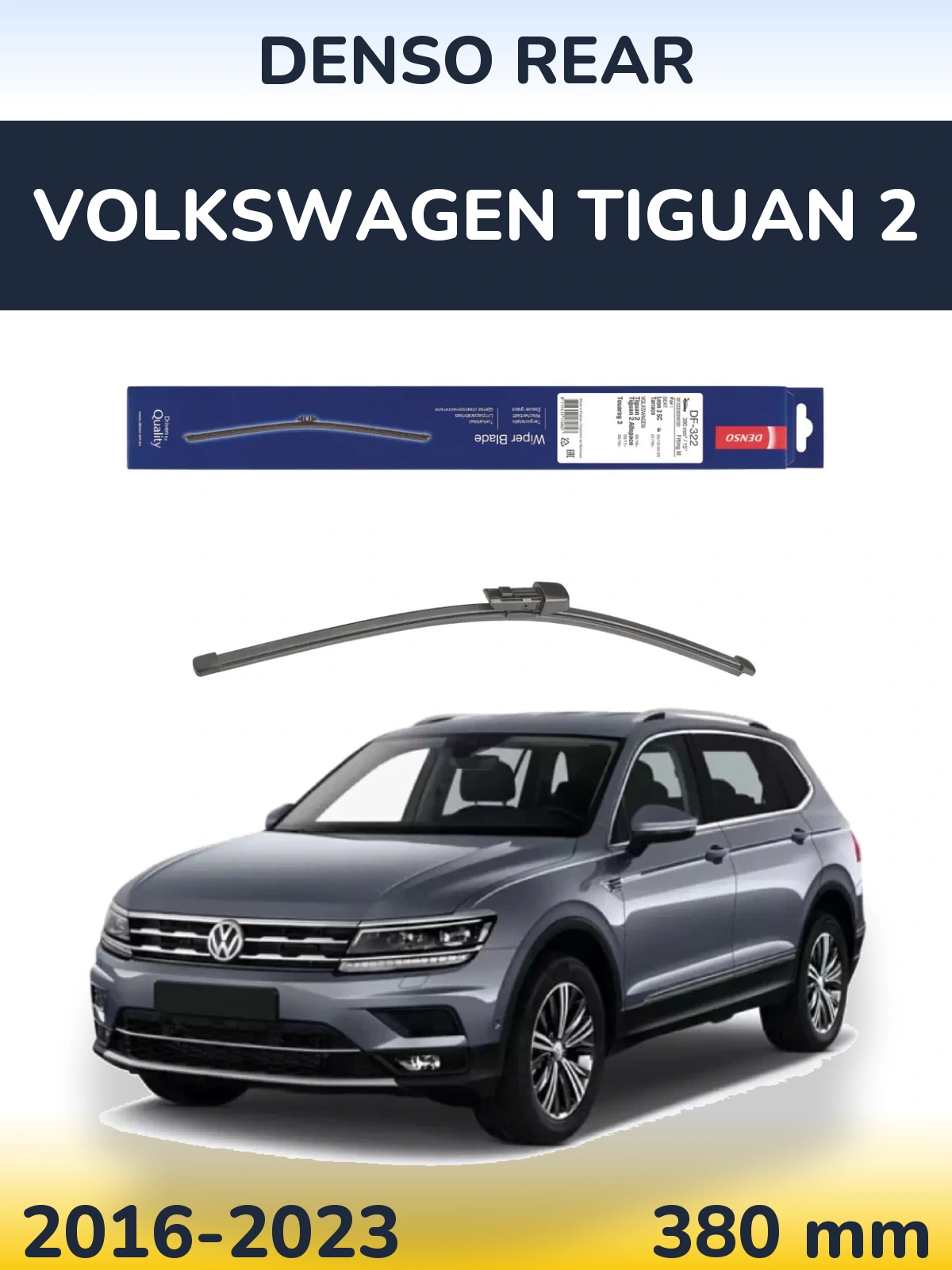 Zadní stěrač Denso Rear 380 mm pro Volkswagen Tiguan 2 2016-2023