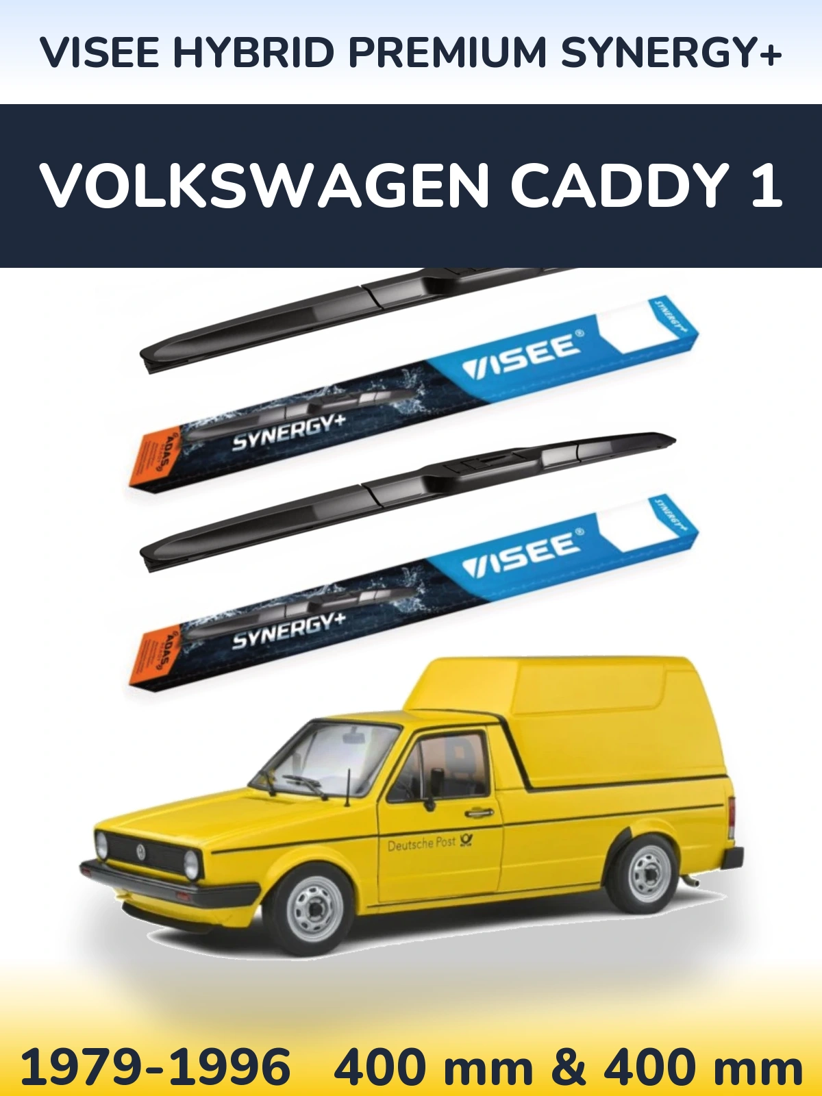 Sada předních stěračů VISEE HYBRID PREMIUM SYNERGY+ 400 a 400 mm pro Volkswagen Caddy 1 1979-1996