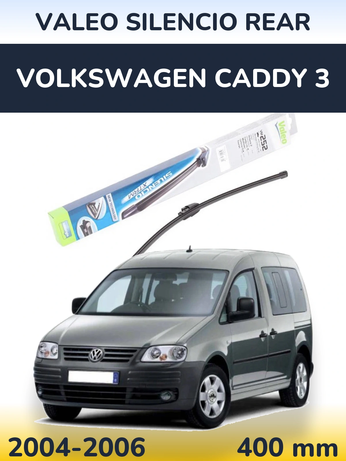Zadní stěrač Valeo Silencio Rear 404 mm pro Volkswagen Caddy 3 2004-2006
