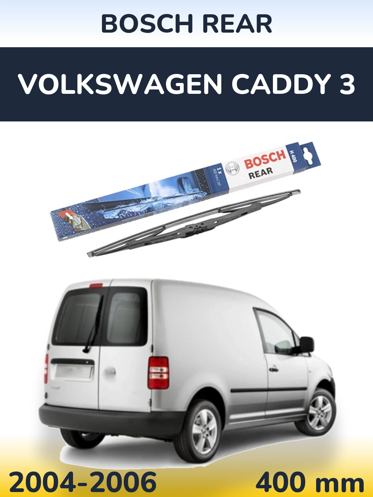Zadní stěrač BOSCH Rear 400 mm pro Volkswagen Caddy 3 2004-2006